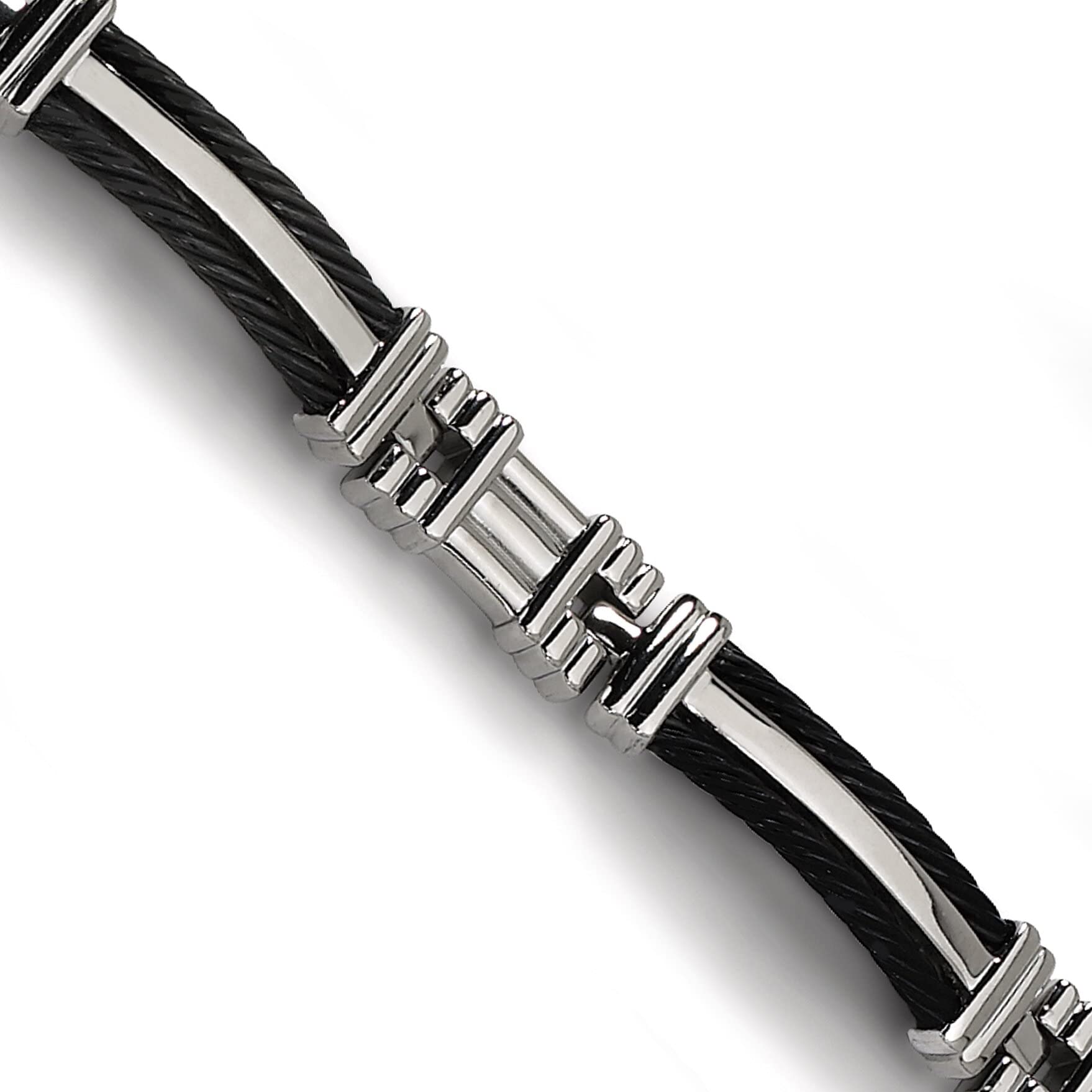 FindingKing Titanium Black Plated Men's Designer Bracelet 8.5