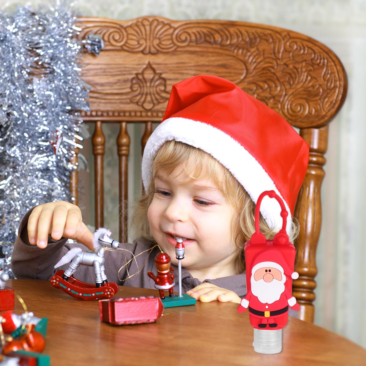 10PCS Christmas Travel Keychain Bottles - Refillable Squeeze Containers with Hand Holder for Kids & Adults | Perfect for Holiday Travel, Gifts & On-the-Go Essentials