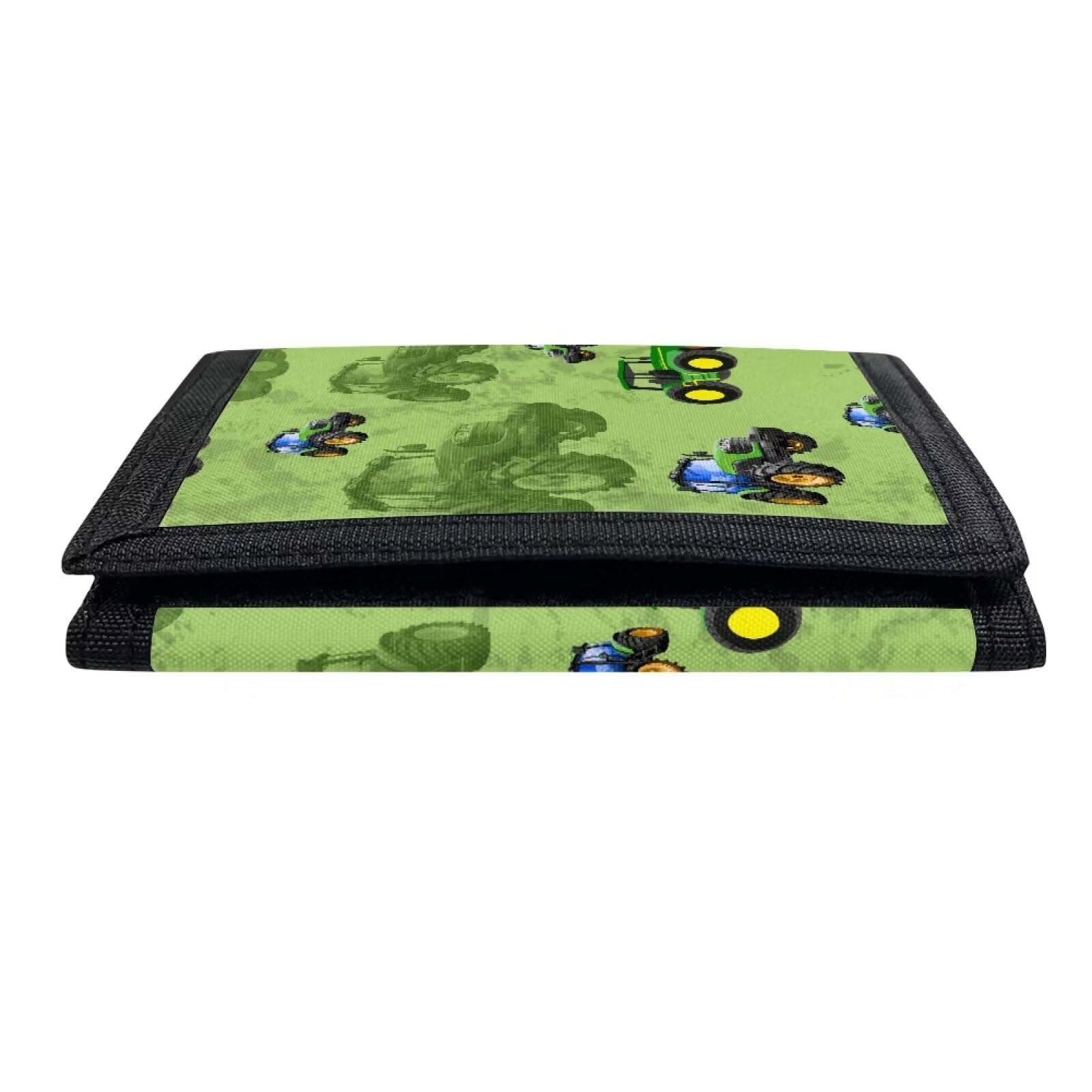 Boys Trifold Wallet for Kids Age 5-18 - ID Card Window & Coin Pocket - Cartoon Tractor Design - Perfect for School, Travel, and Everyday Use (Toddler Wallet for Little Boys)