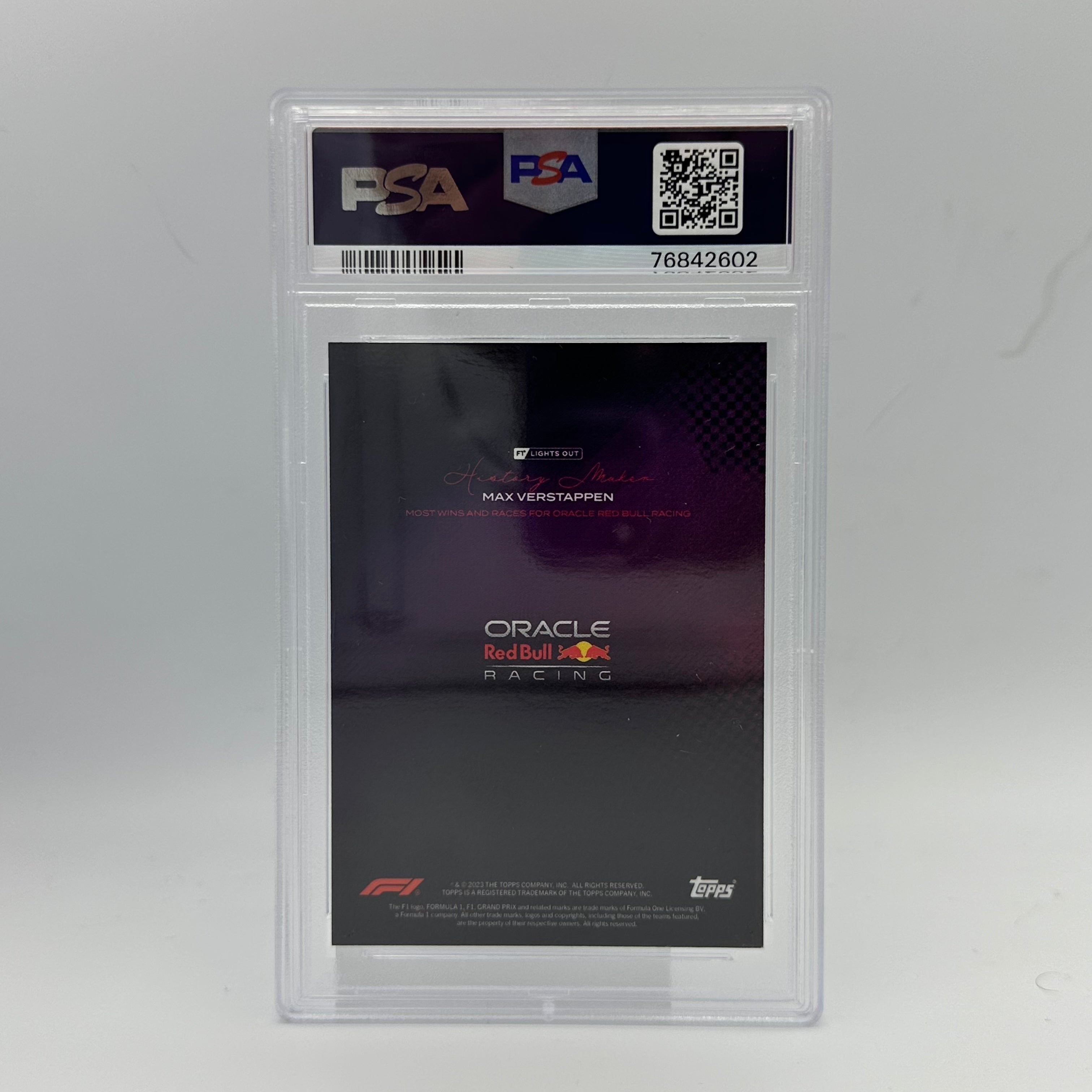 PSA 9 048/150 Max Verstappen History Maker Pink - Most Wins & Races F1 Racing Card - Perfect for Collectors, Fans & Sports Memorabilia Displays