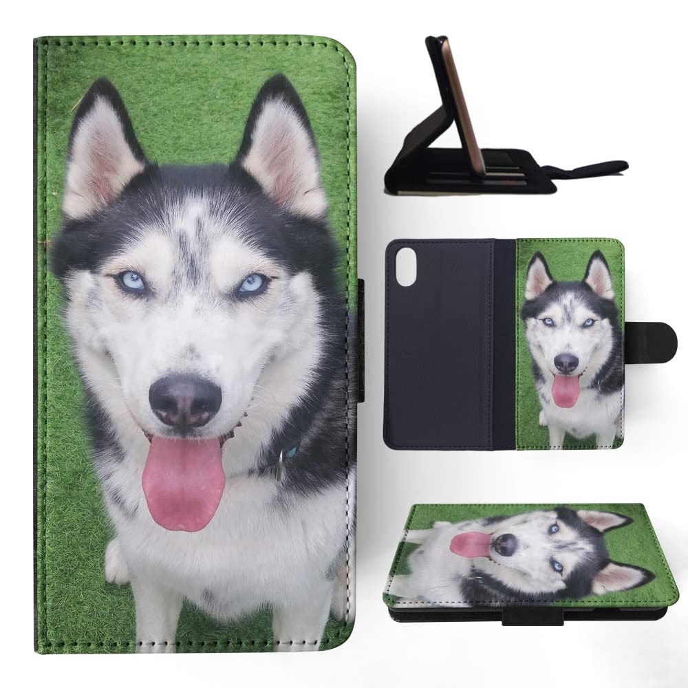 Siberian Husky Dog 14 FLIP Wallet Phone Case for Apple iPhone X & iPhone Xs - Stylish Protective Cover with Card Holder for Everyday Use