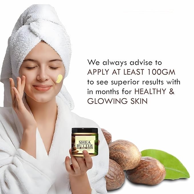 Pure Unrefined Raw Shea Butter 200g (7.5oz) - 100% Natural Ivory Moisturizer for Face, Skin & Body Care | Deep Hydration for Dry Skin, Hair Treatment, DIY Beauty Recipes & Massage Therapy