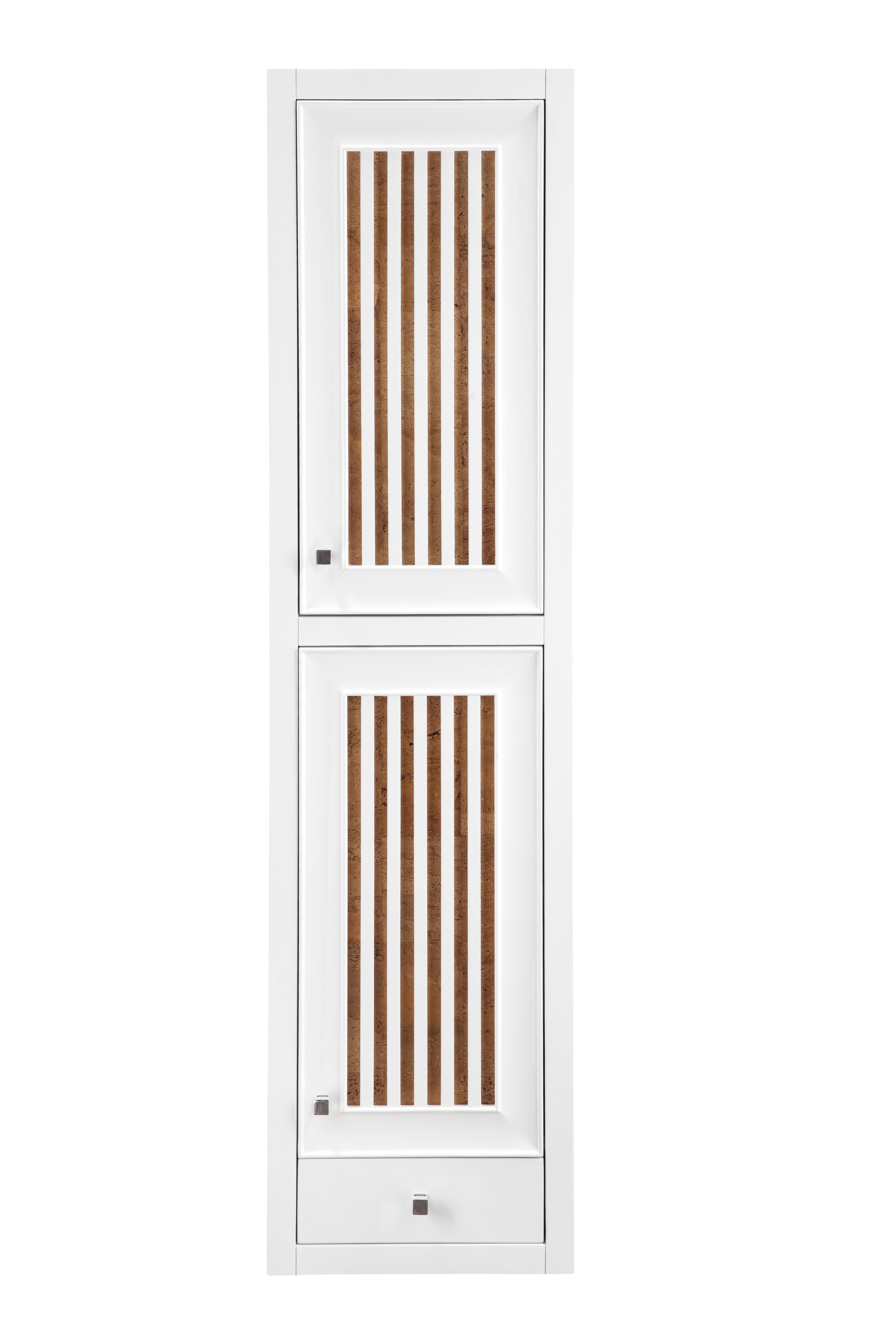 Athens 15 Tower Hutch Right Glossy White - Modern Office Desk Organizer for Home & Workspace Storage