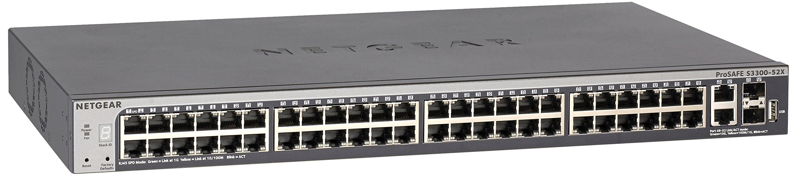 Netgear ProSafe GS752TX 52-Port Gigabit Stackable Smart Switch [S3300-52X] - Renewed | High-Speed Network Switch for Business & Office | Ideal for Data Centers, Server Rooms & Enterprise Networks