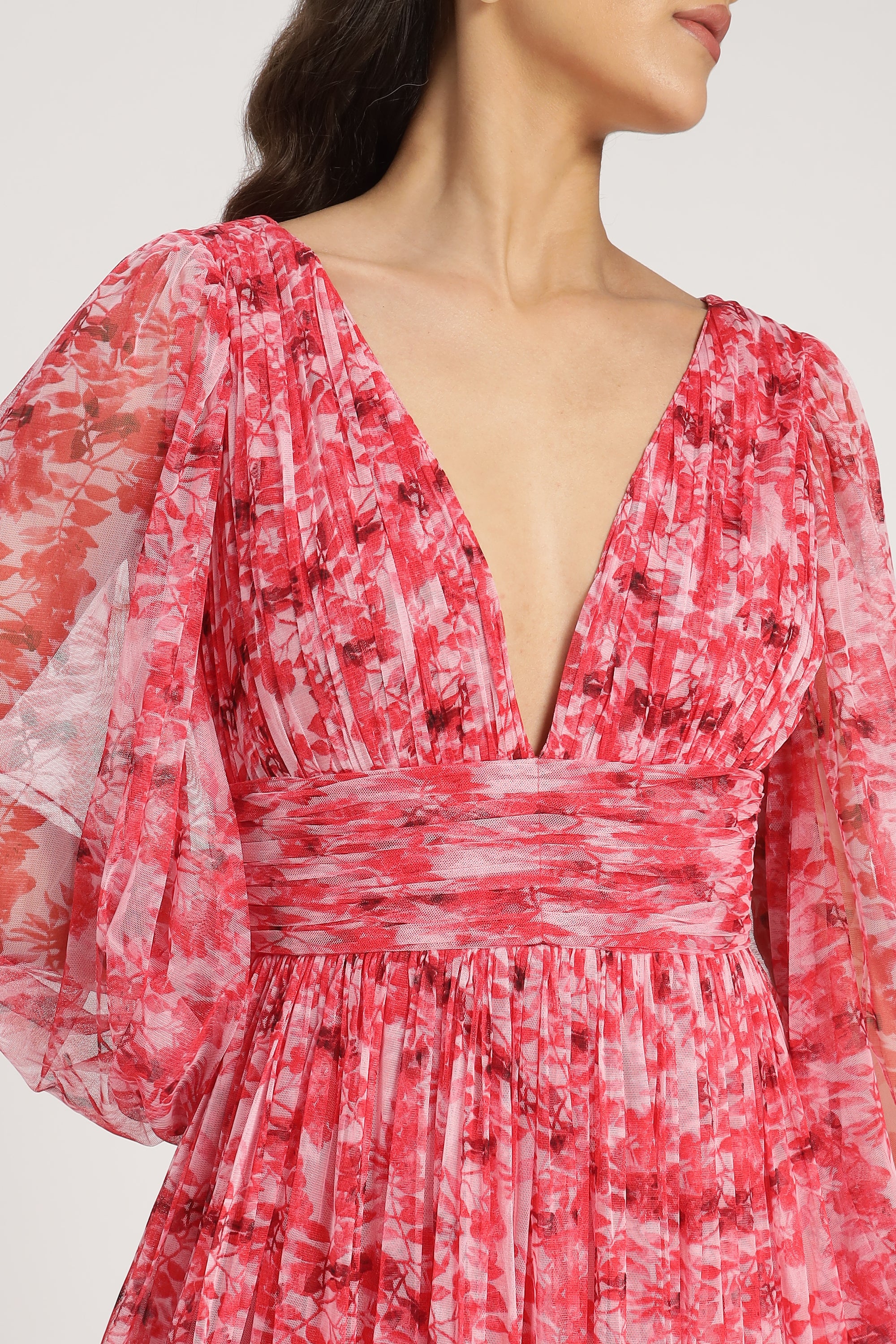 Lydia Women's Maxi Dress - Red Floral Print Long Summer Dress for Beach, Vacation & Casual Wear | Plus Size Options Available