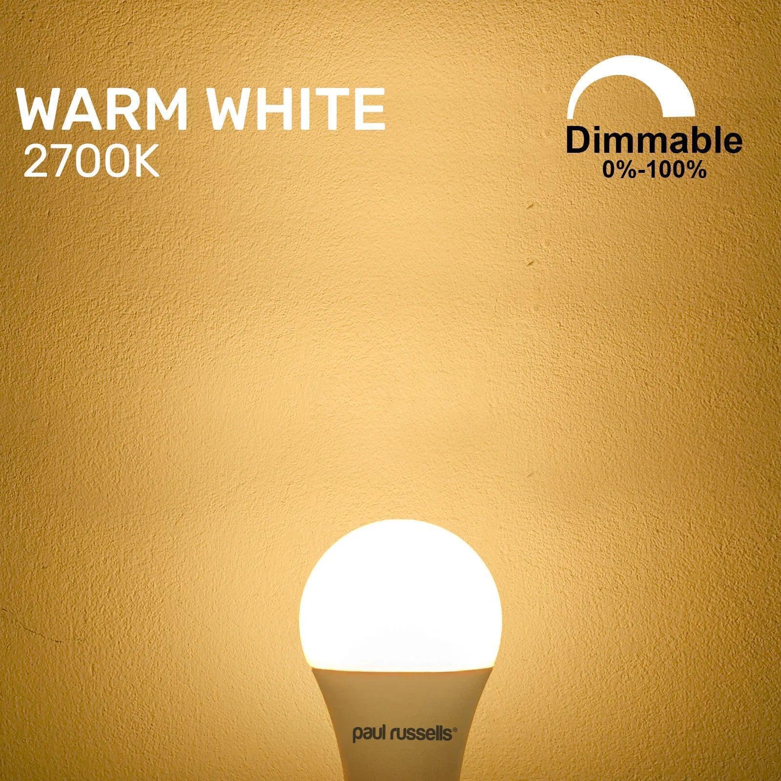 12 Pack LED Dimmable B22 Light Bulbs 8.5W (60W Equivalent) Warm White 2700K Bayonet Cap - Energy Saving GLS Bulbs for Home, Bedroom, Living Room, Office Lighting