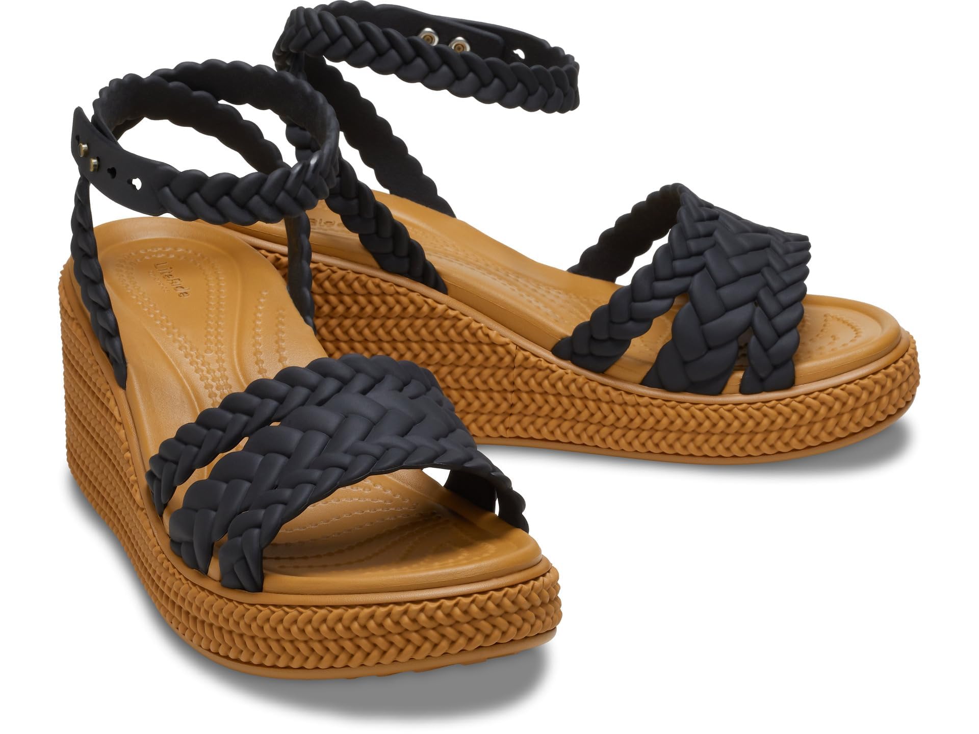 Crocs Women's Brooklyn Ankle Strap Wedge Sandals - Comfortable Slip-Resistant Casual Shoes for Women | Perfect for Beach, Pool, and Summer Outfits