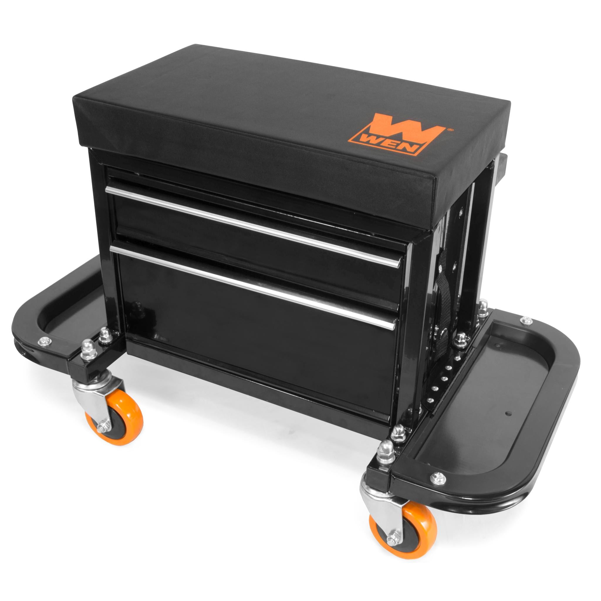 WEN GG1400 400 lb Capacity Rolling Tool Chest with Storage Pouch - Heavy Duty Garage Glider Seat for Mechanics & DIY Projects | Perfect for Workshop, Auto Repair & Home Garage Organization