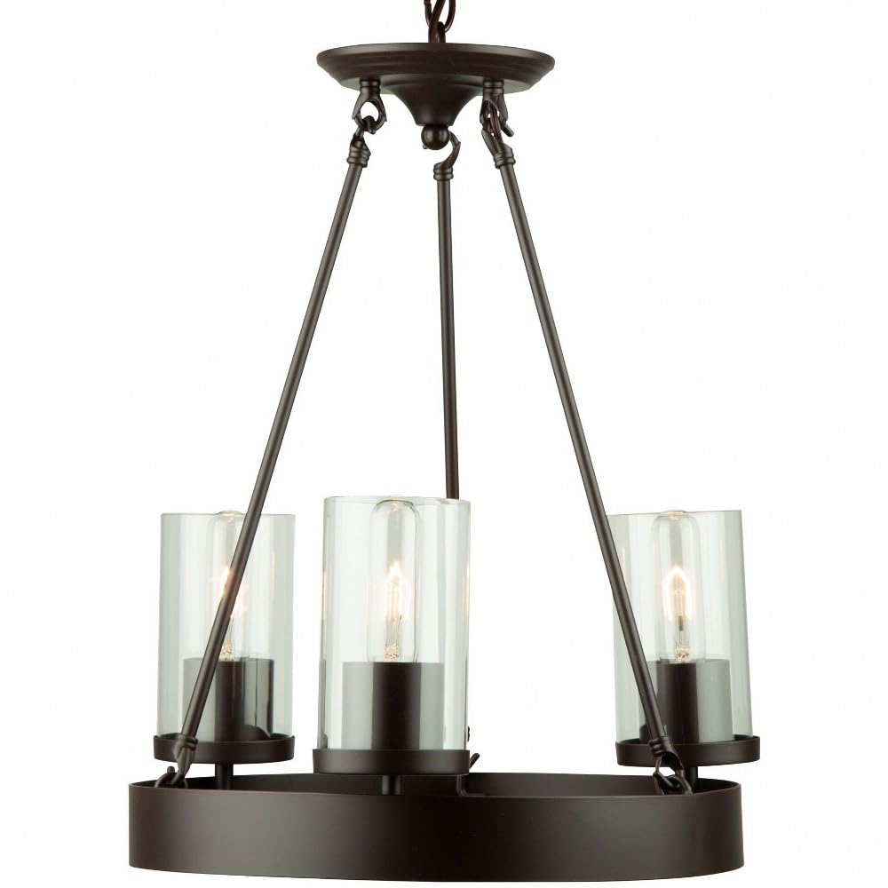 Artcraft Lighting Menlo Park 3-Light Mini Chandelier in Dark Chocolate - Elegant Ceiling Fixture for Dining Room, Bedroom, or Entryway Lighting