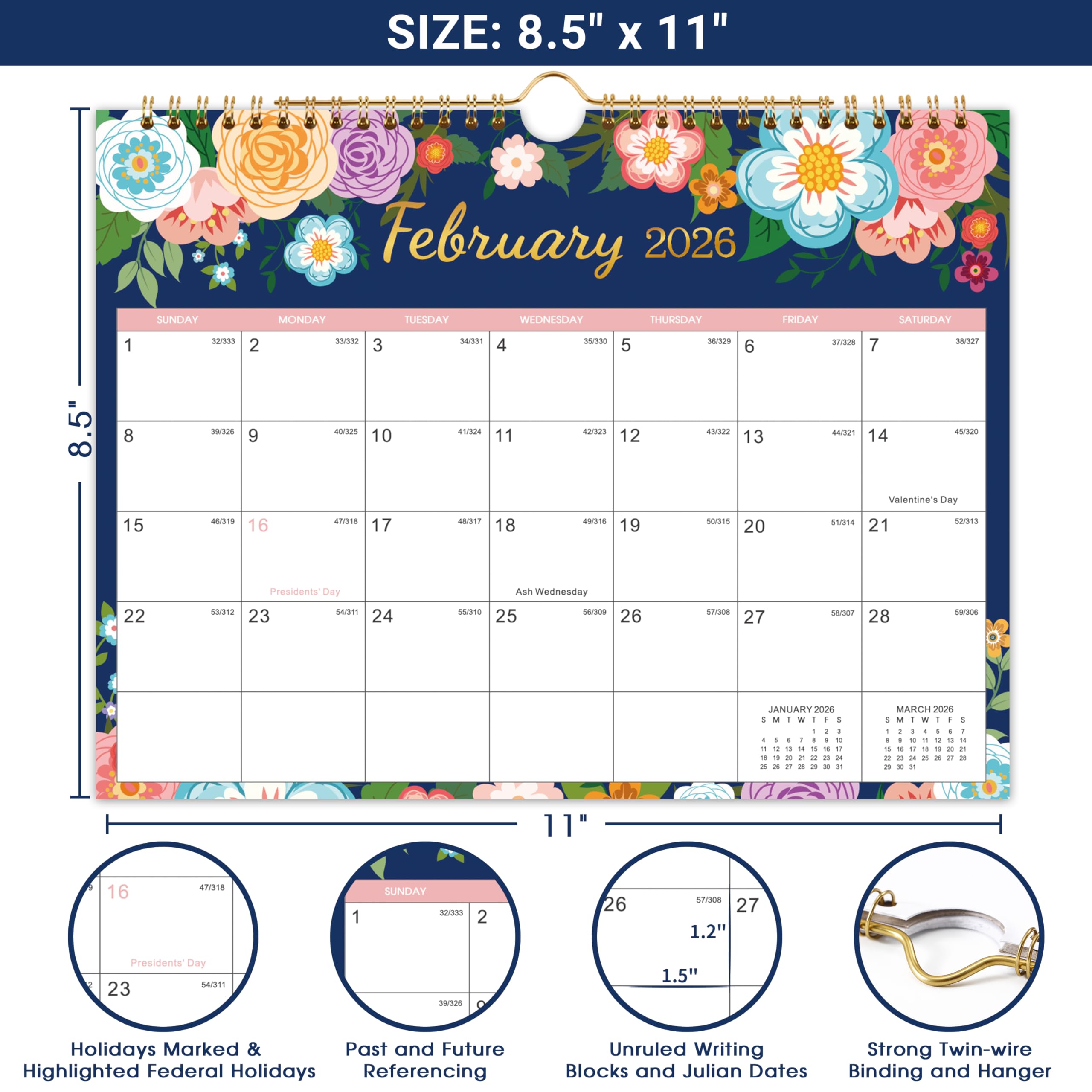 2025-2026 Wall Calendar | 18-Month Planner (July 2025 - December 2026) | 11