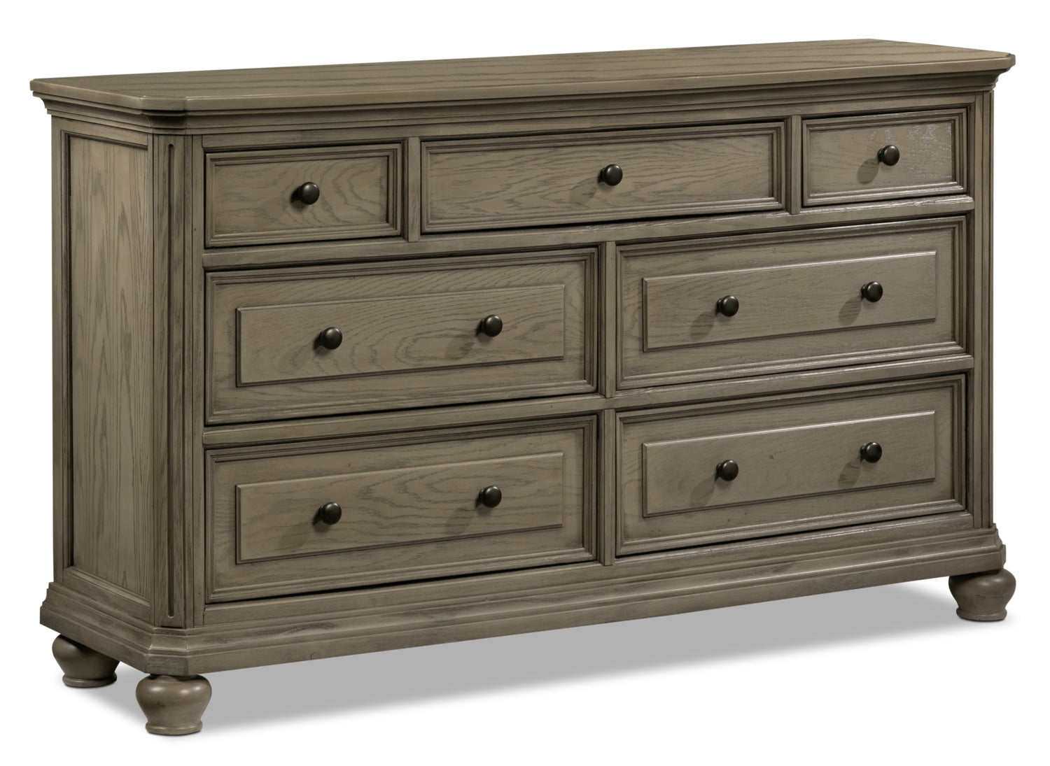 Antique Grey Wire Brushed Dresser - Vintage Wooden Chest of Drawers for Bedroom, Living Room & Home Decor Storage