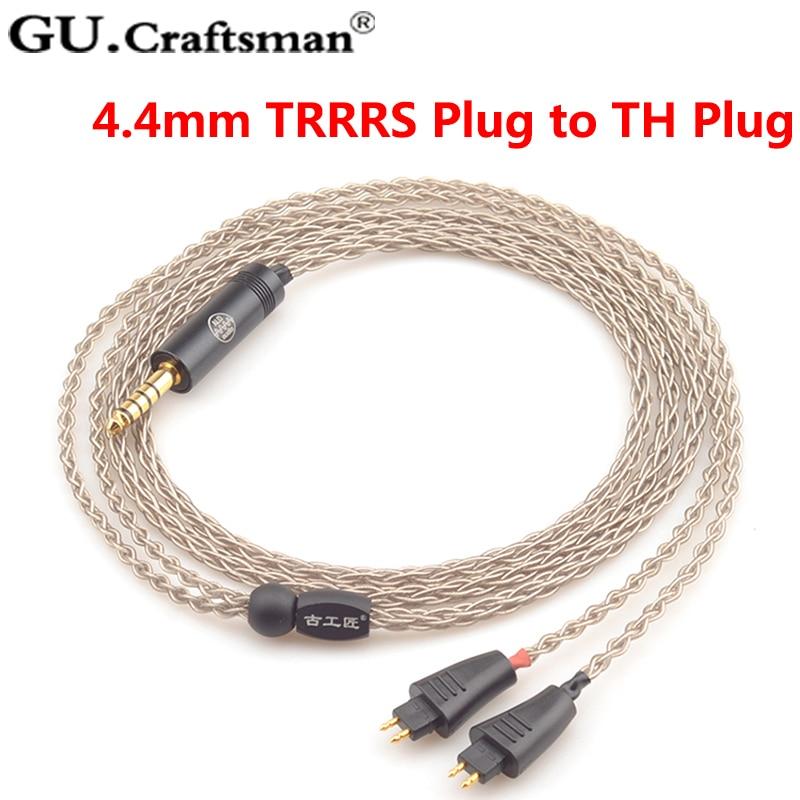 Premium GUCraftsman 6N Silver Upgrade Cable for Fostex TH610 TH900 MK2 TH909 Headphones - Enhanced Audio for Audiophiles & Studio Monitoring