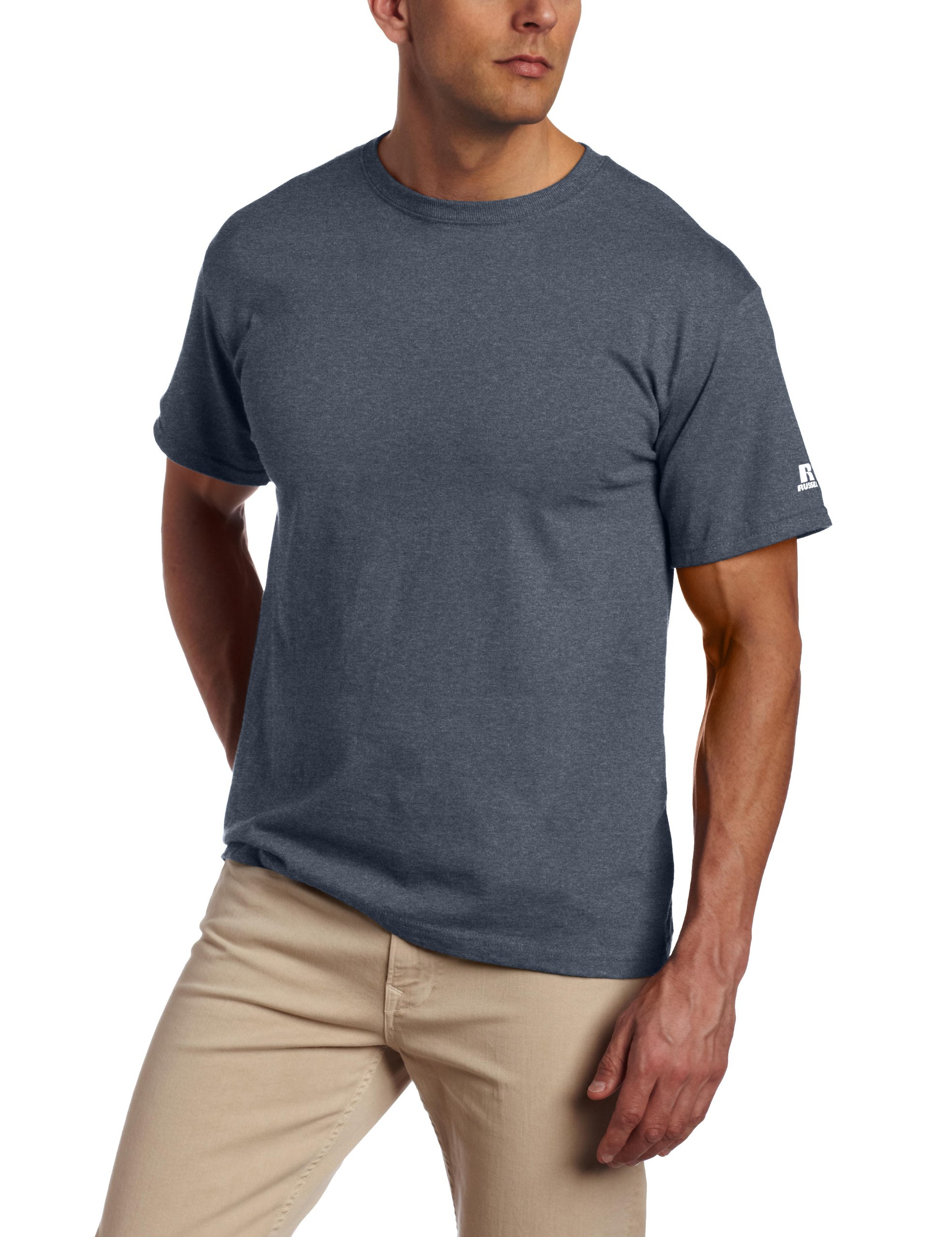 Russell Athletic Men's Basic Cotton T-Shirts - Soft Breathable Crew Neck Tees for Casual Wear, Gym & Everyday Comfort | Pack of 3