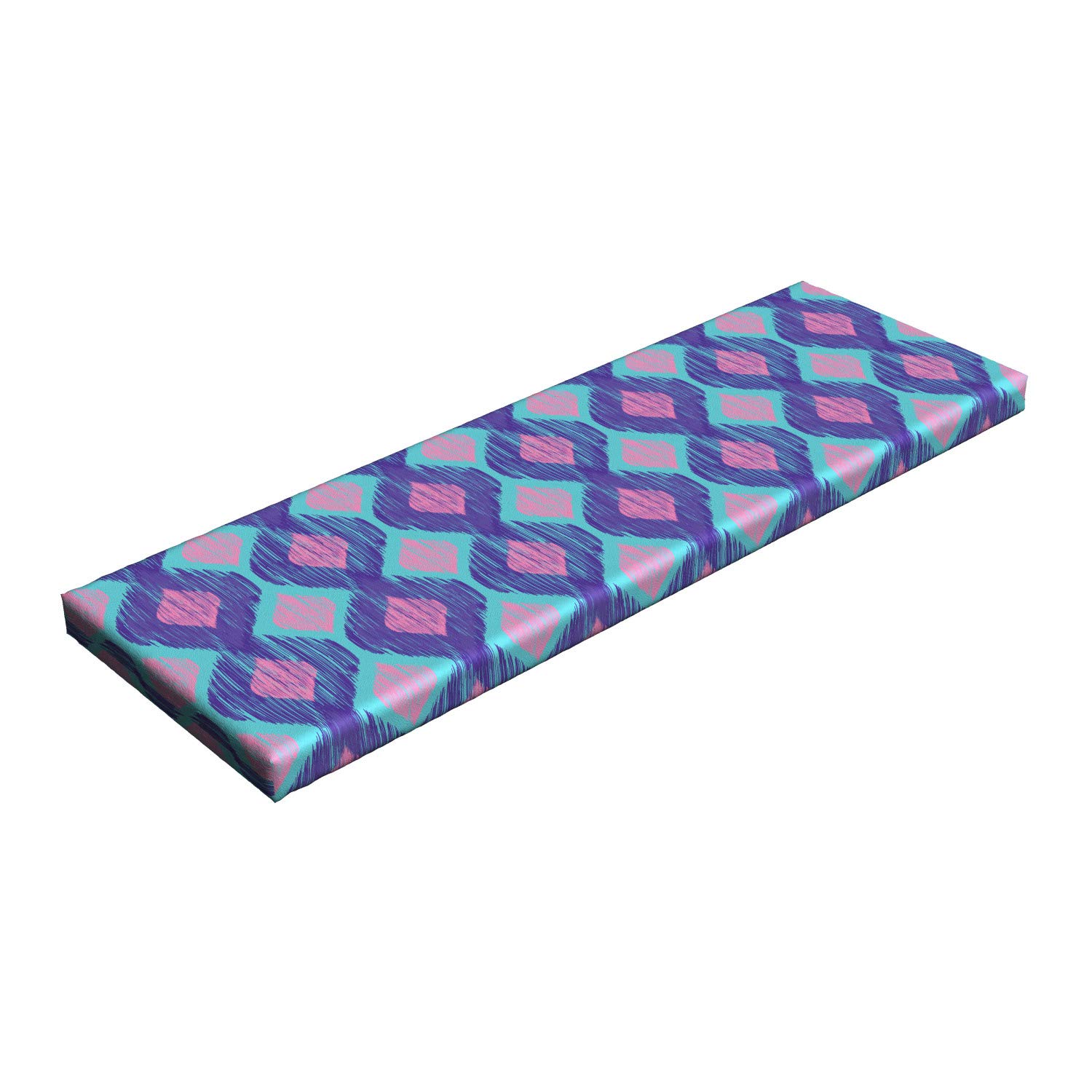 Ambesonne Ikat Bench Pad - Tribal Abstract Print with Smudged Paint Effect, Standard Size 45