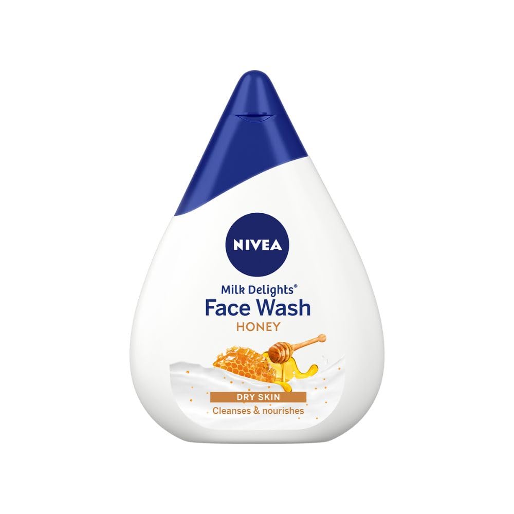 NIVEA Milk Delights Moisturizing Honey Face Wash for Dry Skin - 50ml | Gentle Cleanser with Hydrating Formula | Perfect for Daily Skincare Routine & Travel