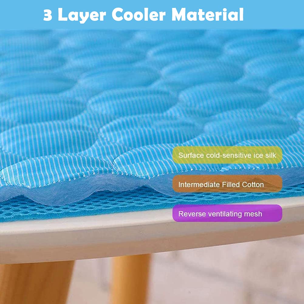 JIA.L Extra Large Dog Cooling Mat - Breathable, Washable Pet Cooling Pad for Summer - No Water or Electricity Needed - Ideal for Kennels, Crates & Beds - Perfect for Hot Weather & Indoor/Outdoor Use (Brown, 40x28 Inches)