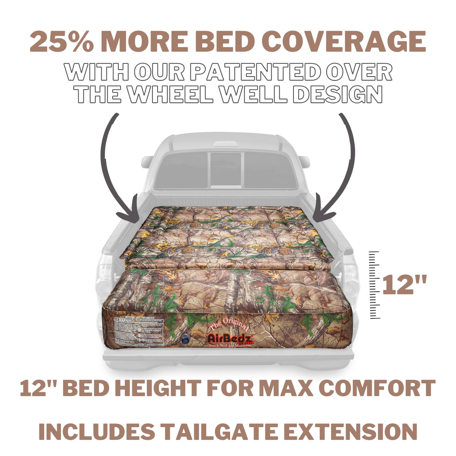 Pittman Truck Bed Air Mattress 5.5ft to 5.8ft - Full Size Short Bed Truck Air Mattress with 25% More Coverage - Perfect for Pickup Truck Camping, Road Trips & Outdoor Adventures