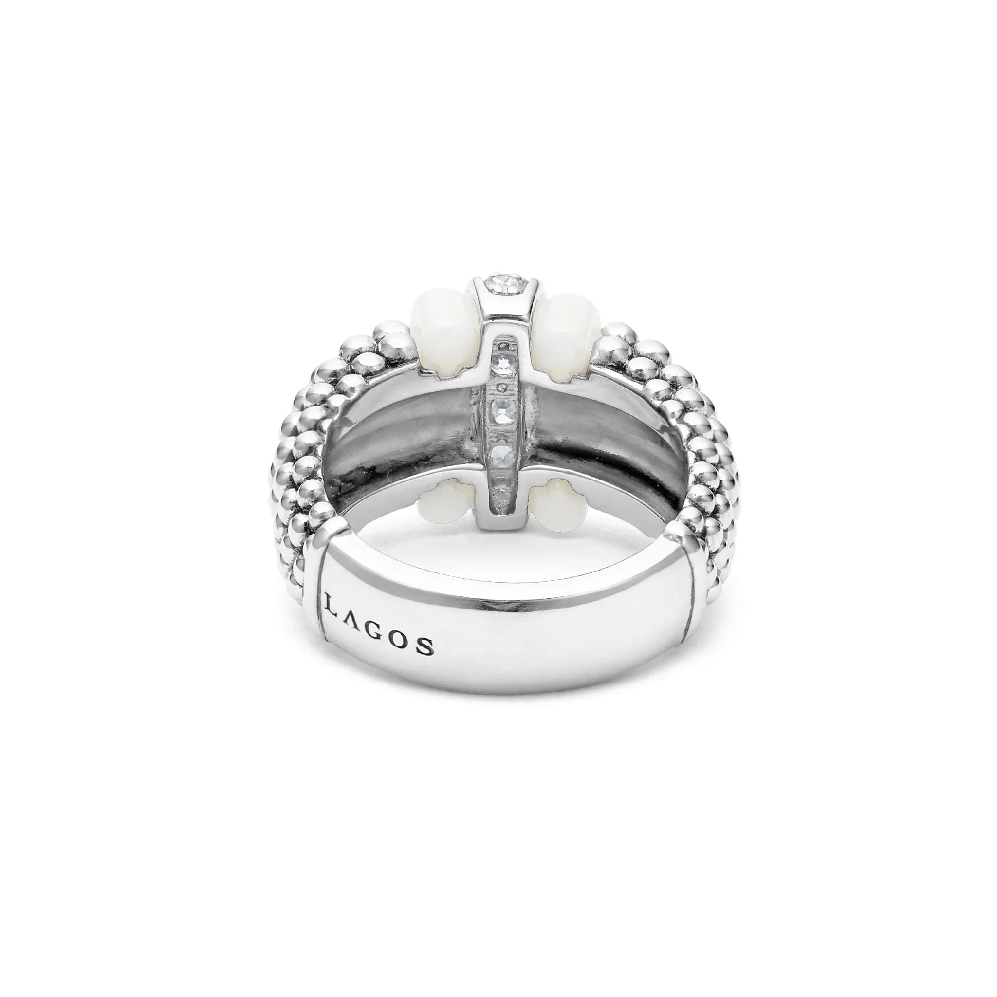 Elegant Ceramic Caviar Diamond Ring for Women - Perfect for Engagement, Wedding & Anniversary Gifts