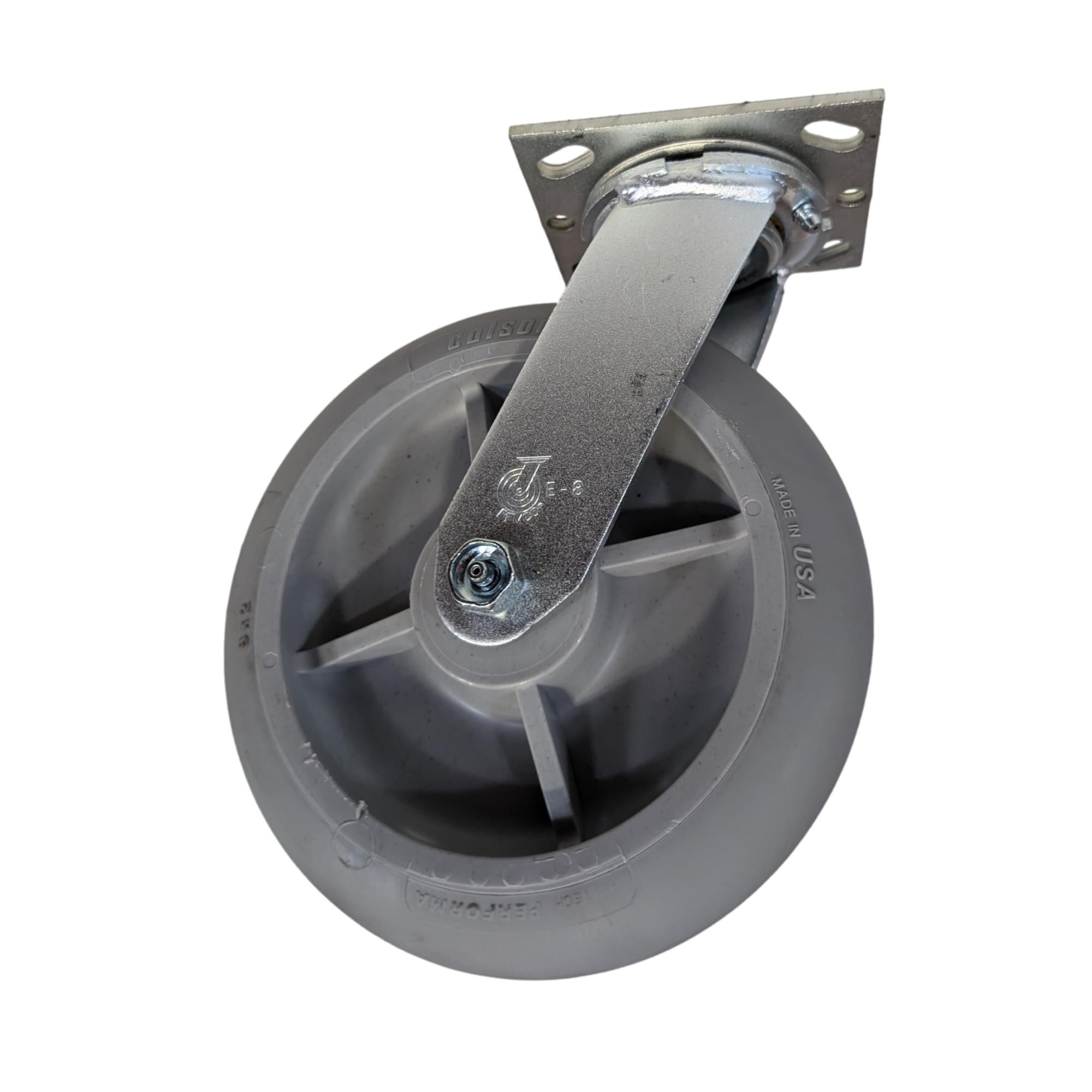 8 x 2 Colson Performa Heavy Duty Swivel Caster Wheels - 600 lbs Capacity - Perfect for Industrial Equipment, Warehouse Carts, and Workbenches