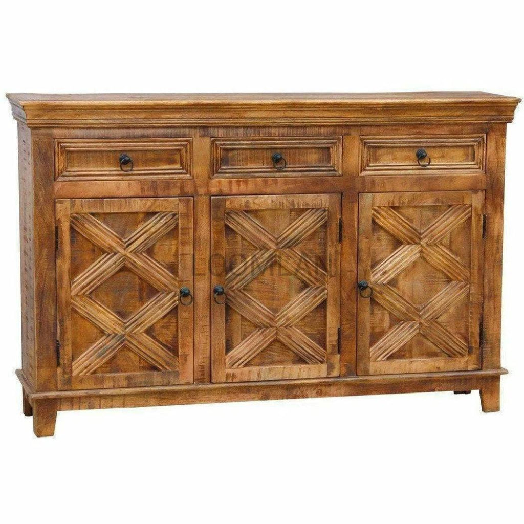 Modern 3-Door Sideboard Buffet Cabinet with 3 Drawers - Stylish Storage Solution for Dining Room, Living Room, or Entryway