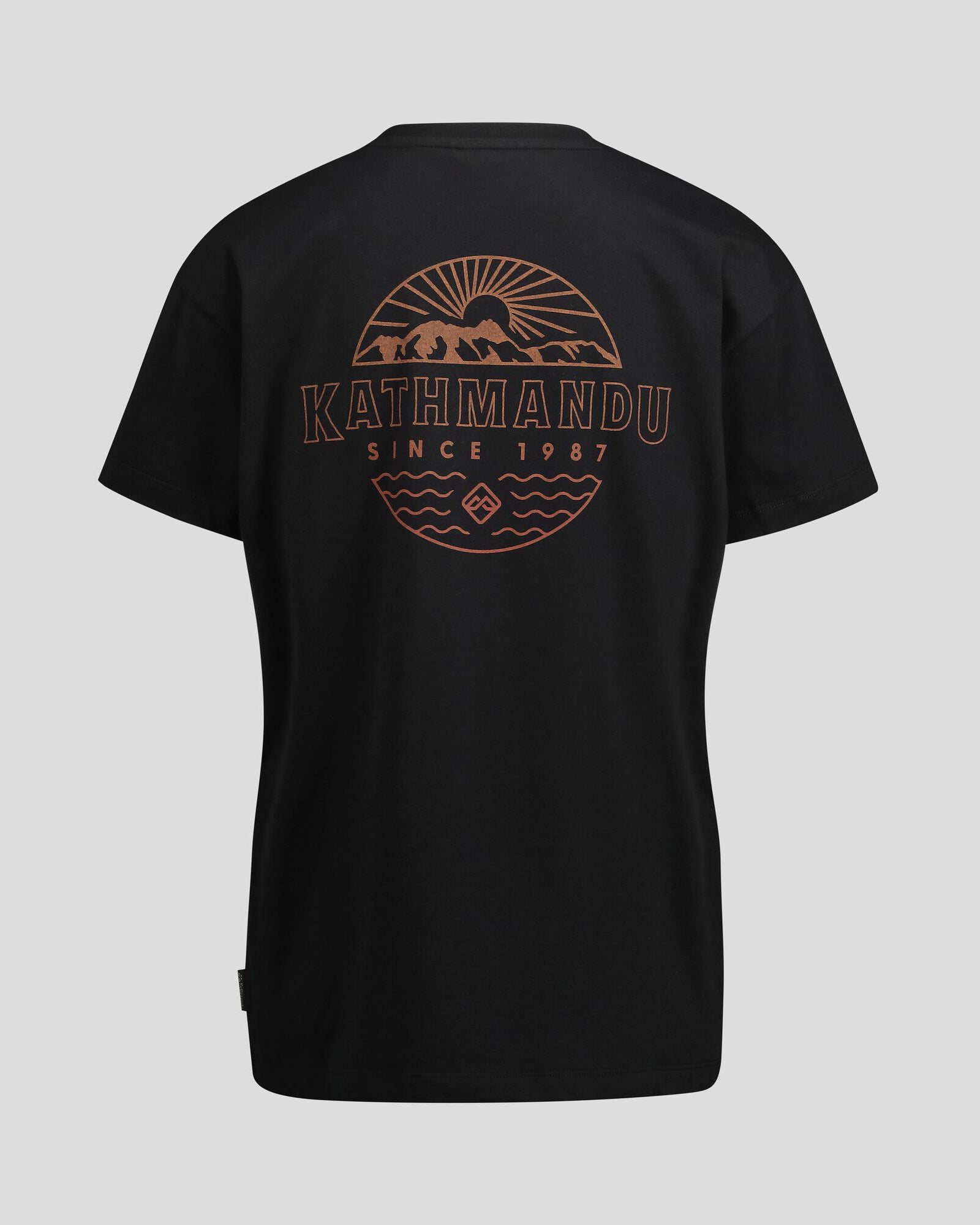 Women's Kathmandu Logo Faded Organic Cotton T-Shirt - Black | Eco-Friendly Casual Tee for Everyday Wear & Outdoor Activities