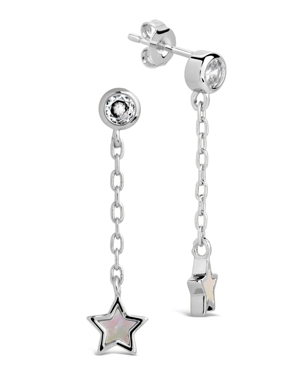 CZ & Moonstone Star Drop Stud Earrings for Women - Dainty Boho Jewelry for Everyday Wear & Special Occasions
