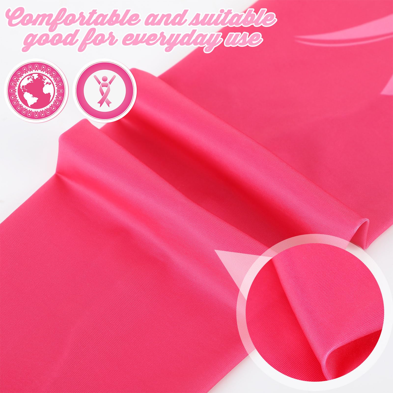 Ramede 20 Pairs Pink Ribbon Breast Cancer Awareness Arm Sleeves - Compression Sleeves for Volleyball, Football & Sports - Show Support During Games & Workouts