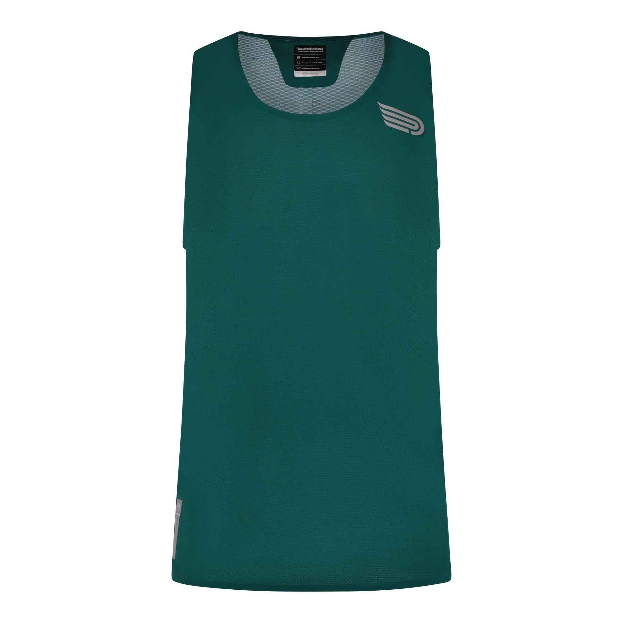 Pressio Men's Running Singlet - Lightweight Performance Top for Marathon & Training - SPR/SLV - Ideal for Runners, Jogging & Gym Workouts