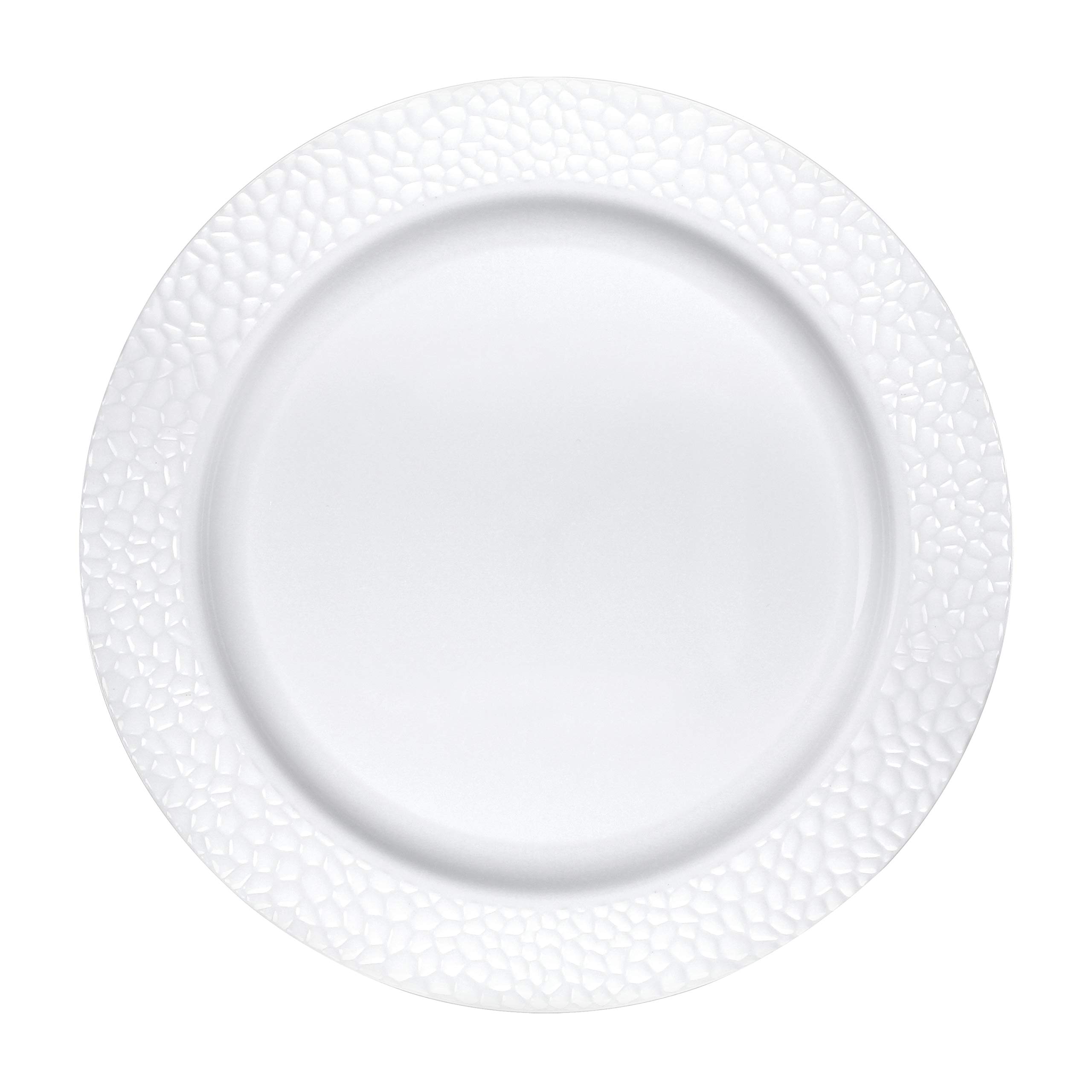Creative Converting Pearl Pebble Plastic Dessert Plates - 7 Inch Disposable Party Plates for Birthday, Wedding, Baby Shower & Holiday Celebrations