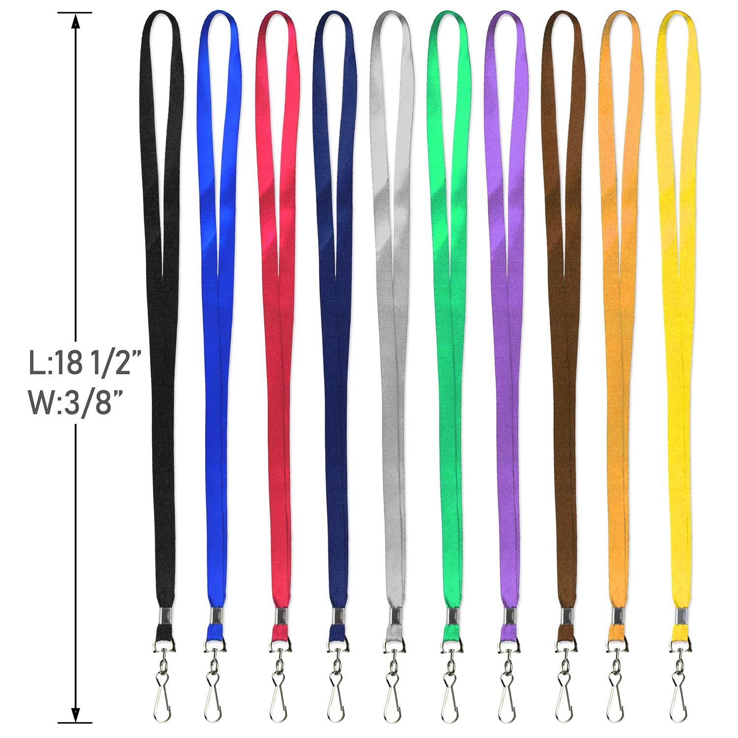 Premium Nylon Lanyards for ID Badges - 50 Pack (Navy Blue) - Office, School & Events