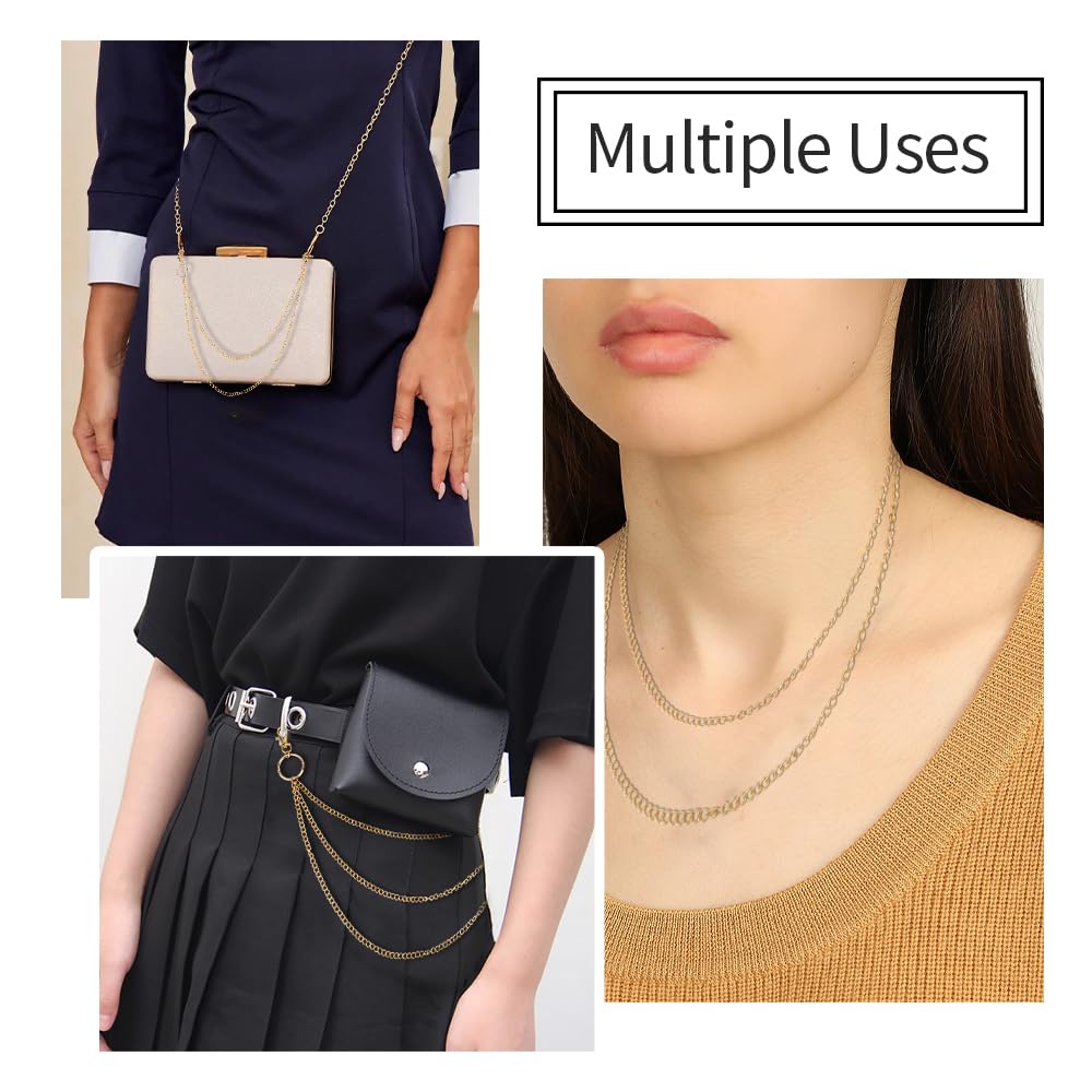 3-Piece Stylish Jeans Chains for Men & Women - Trendy Wallet & Pants Accessories - Perfect for Casual Outfits, Hip-Hop Fashion & Streetwear Looks