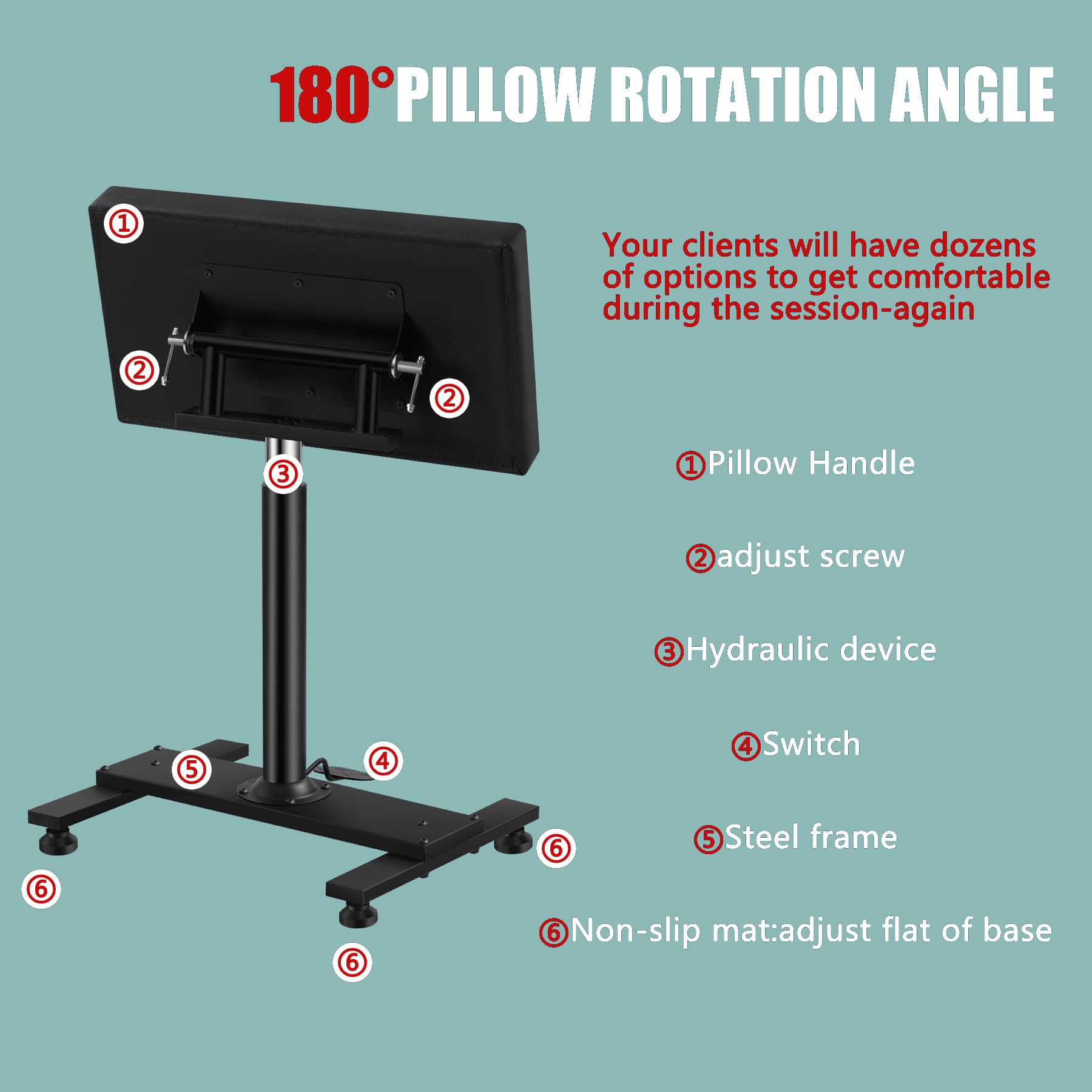 POARMEEY Adjustable Height Tattoo Armrest & Legrest Stand - Professional Leather Sponge Pad Support for Tattoo Artists - Perfect for Tattoo Studios, Home Tattooing, and Long Tattoo Sessions