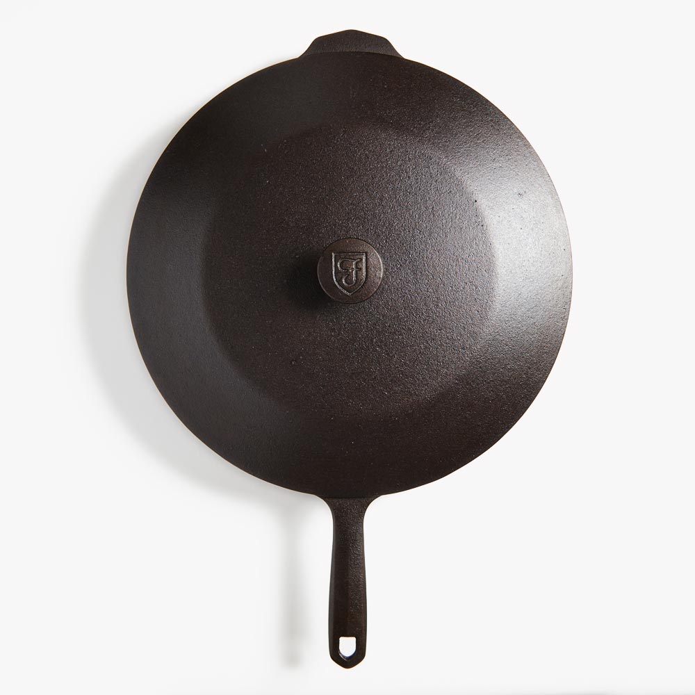 Premium No.12 Cast Iron Skillet with Lid - Heavy Duty Cookware for Frying, Baking & Searing - Perfect for Stovetop, Oven & Outdoor Cooking