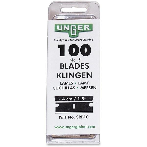 Unger Replacement No 5 Blades 40mm - 100 Pack | Professional Window Cleaning Scraper Blades | Perfect for Glass Cleaning, Paint Removal & Surface Prep