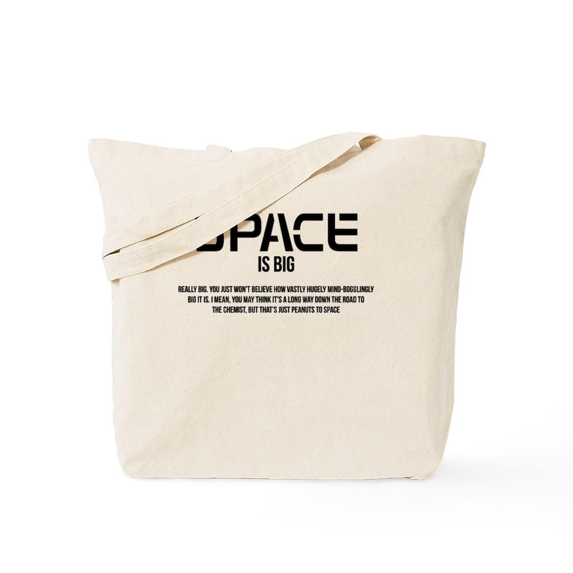 Space Is Big Natural Canvas Tote Bag - Eco-Friendly Reusable Shopping Bag for Groceries, Beach, Work & Travel