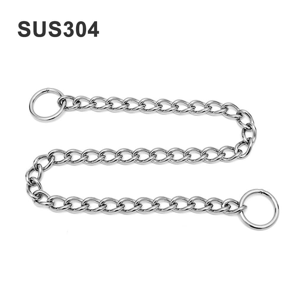 Premium SUS304 Stainless Steel Dog Training Choke Collar - Adjustable 2.0mm x 40cm for Small, Medium & Large Dogs - Durable Chrome Plated Metal Pet Supplies for Obedience Training, Walking & Outdoor Adventures