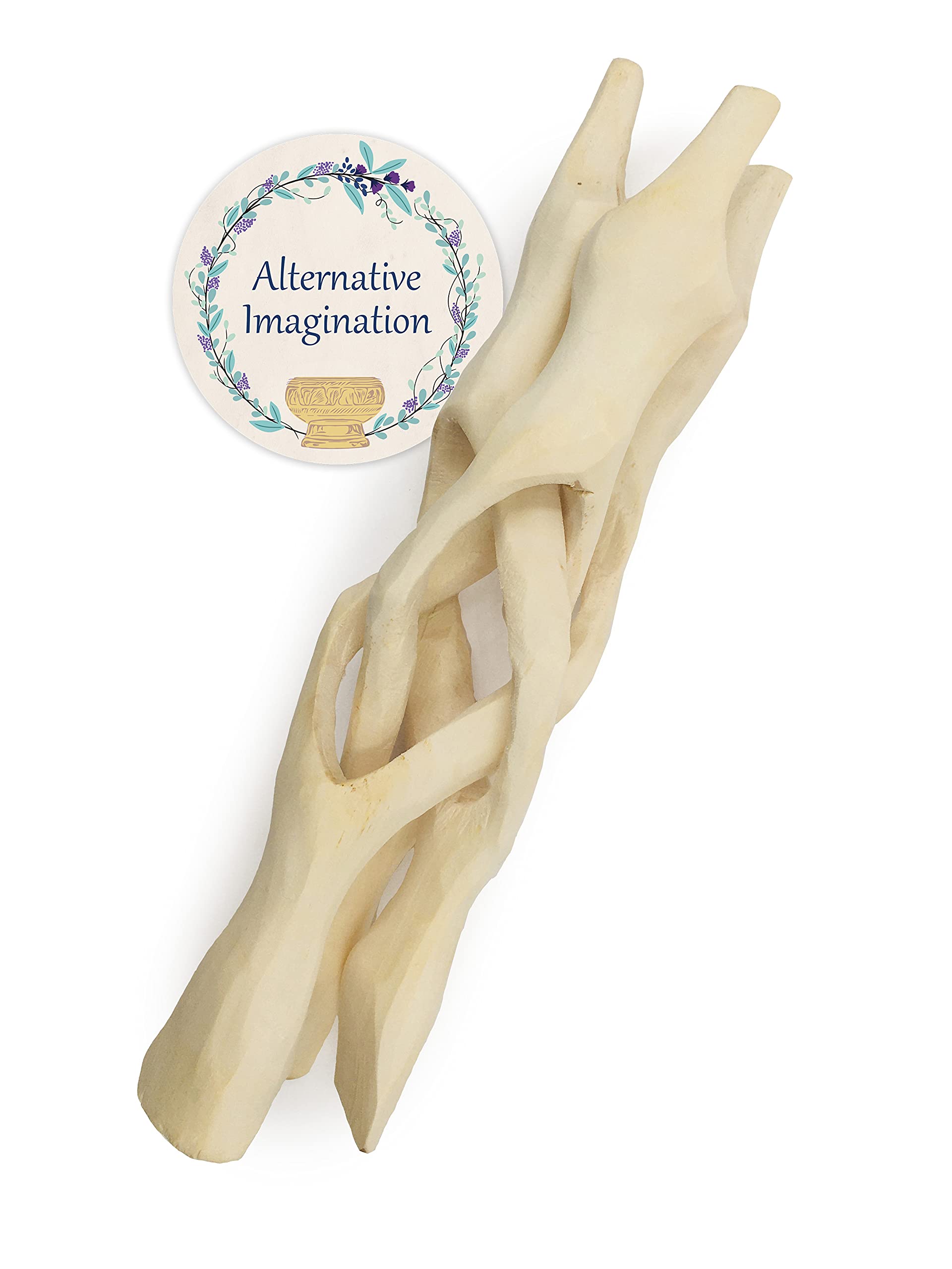 8 Inch Natural Wooden Tripod Stand for Home Decor - Display Abalone Shell, Crystal Ball, Jewelry Dish, Geode & More | Perfect for Boho Decor, Crystal Healing, Meditation Altar & Shelf Styling