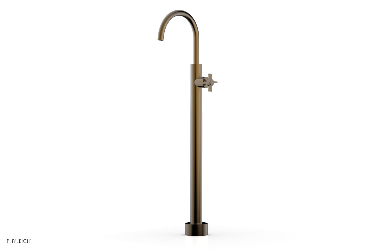 BASIC Tall Floor Mount Tub Filler with Cross Handle - D132 44 02 - Perfect for Modern Bathroom Renovations and Spa-Like Showers