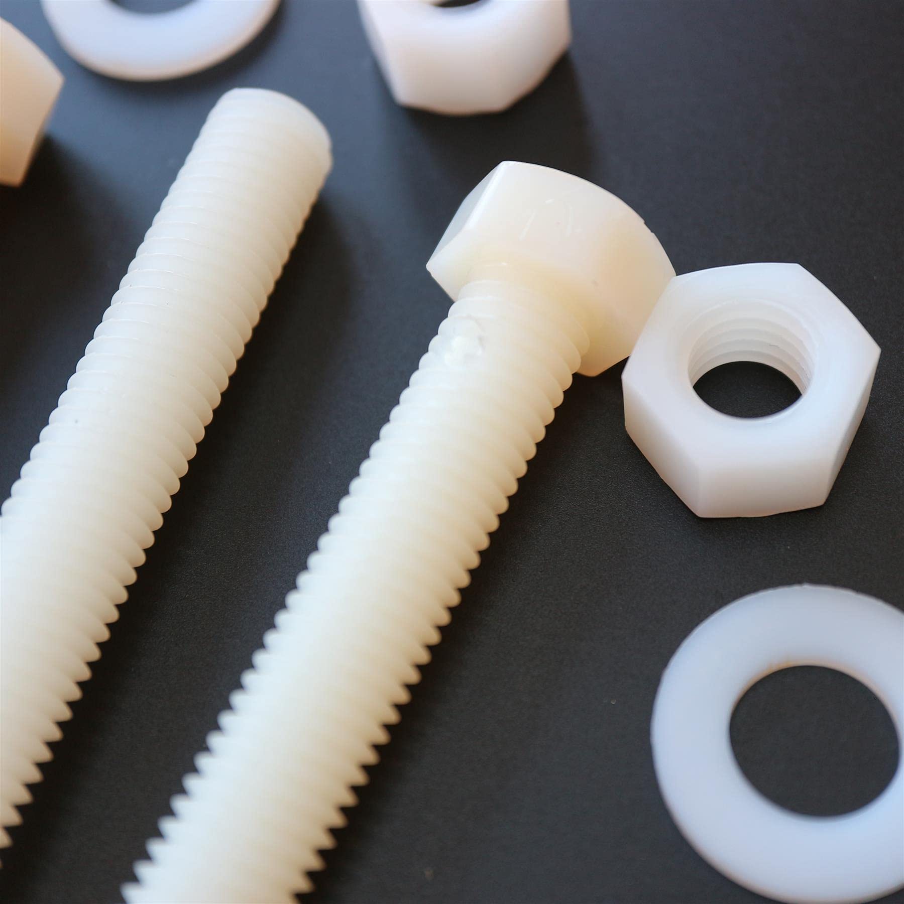 Hex Head Nylon Bolts M12 x 100mm (5-Pack) - for Furniture & DIY Projects
