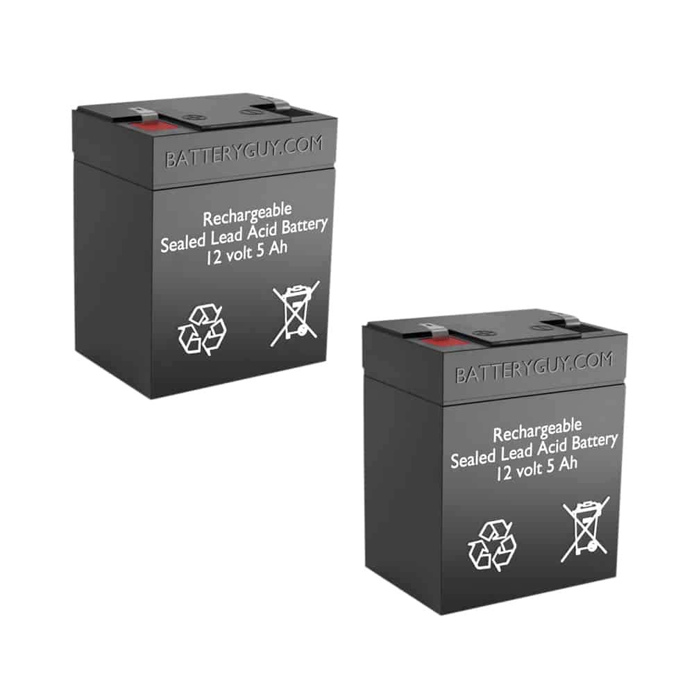 12V 5Ah SLA Replacement Battery (2-Pack) - Rechargeable Sealed Lead Acid Battery for UPS, Emergency Lights, Security Systems & Medical Equipment