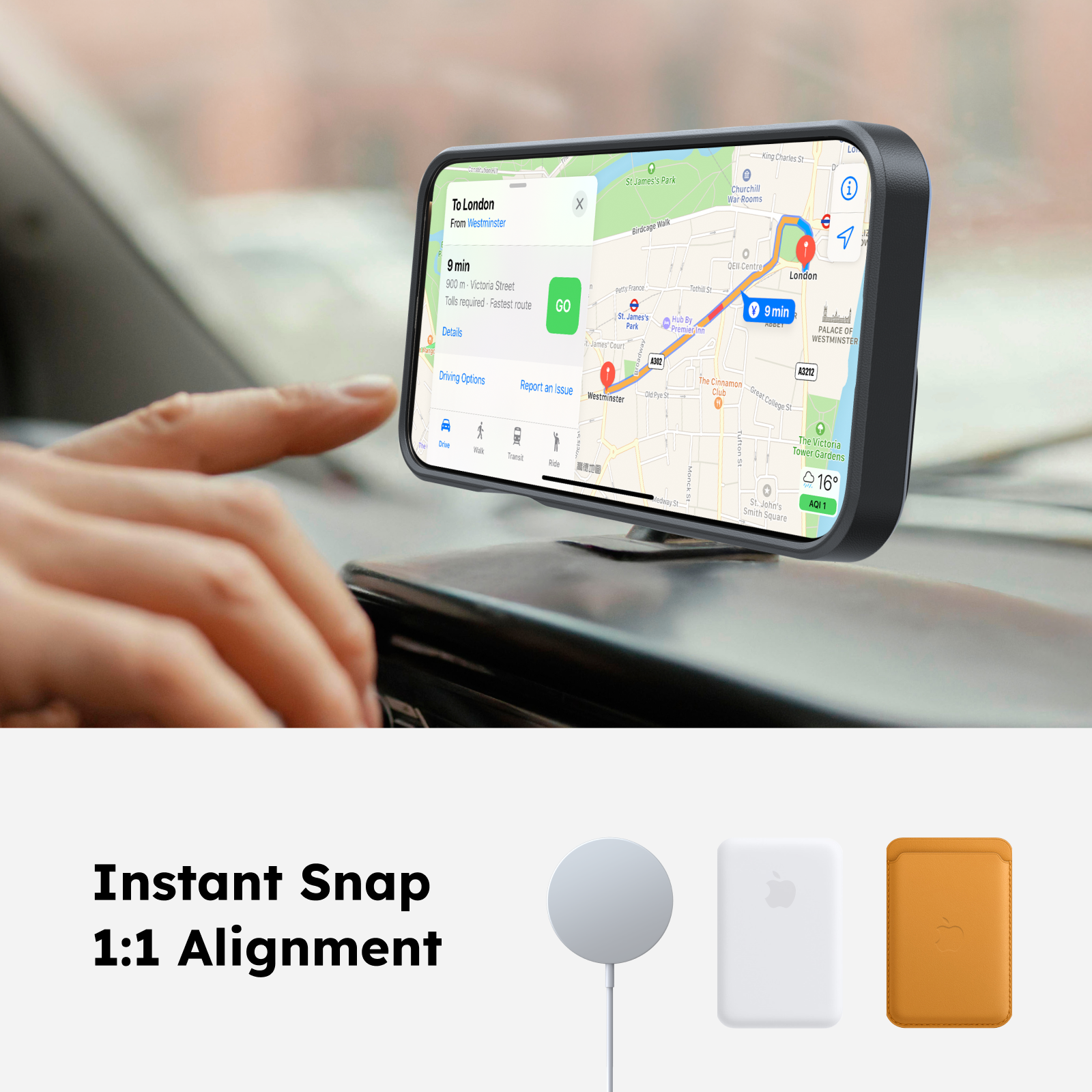 Ostand Q3 360° Rotating Phone Stand Holder for iPhone 16 Plus - Perfect for Desk, Bedside, Office & Video Calls