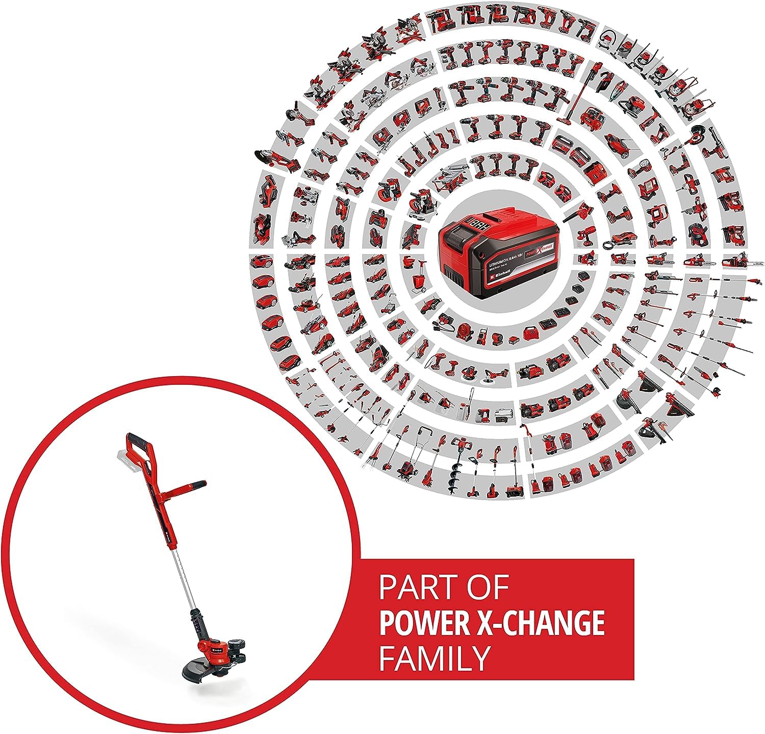 Einhell GE-CT 18/30 Li-Solo Power X-Change Cordless Grass Trimmer - 18V Lithium-Ion, 30cm Cutting Width, 90° Adjustable Head, Includes Spool (Battery & Charger Not Included) - Perfect for Lawn Edging, Yard Maintenance & Landscaping