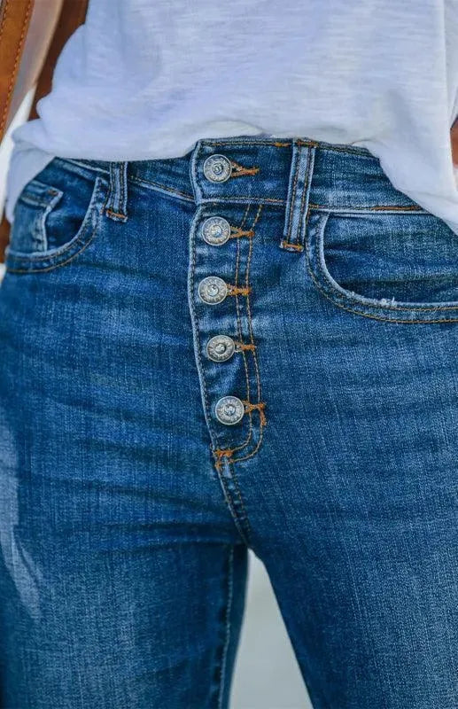 Women's High Waist Skinny Jeans - Ripped Flared Drag Pants for Casual & Night Out | Trendy Stretch Denim Jeans for Women | Perfect for Parties, Dates & Streetwear Fashion