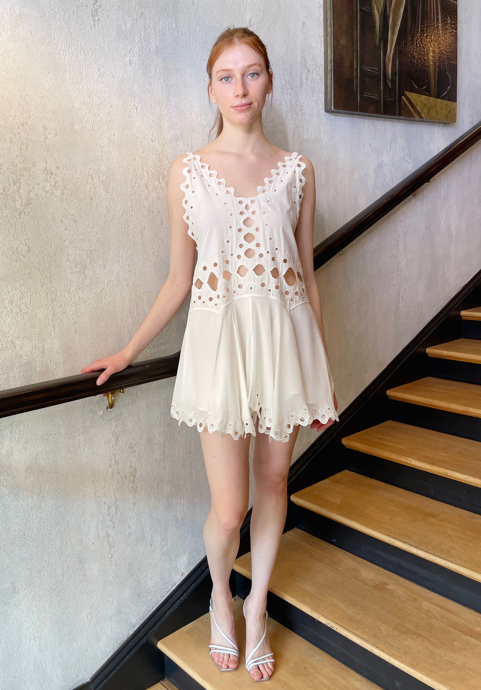Cleo Open Back Dress in Off White - Elegant Summer Party & Wedding Guest Outfit