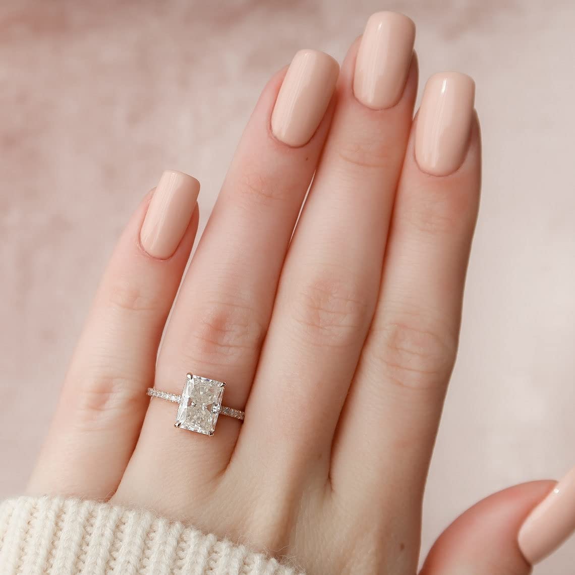 3 CT Dainty Radiant Cut Engagement Ring - 18K Gold Plated Sterling Silver Minimalist Wedding Band for Women, Perfect for Proposals, Anniversaries & Everyday Elegance