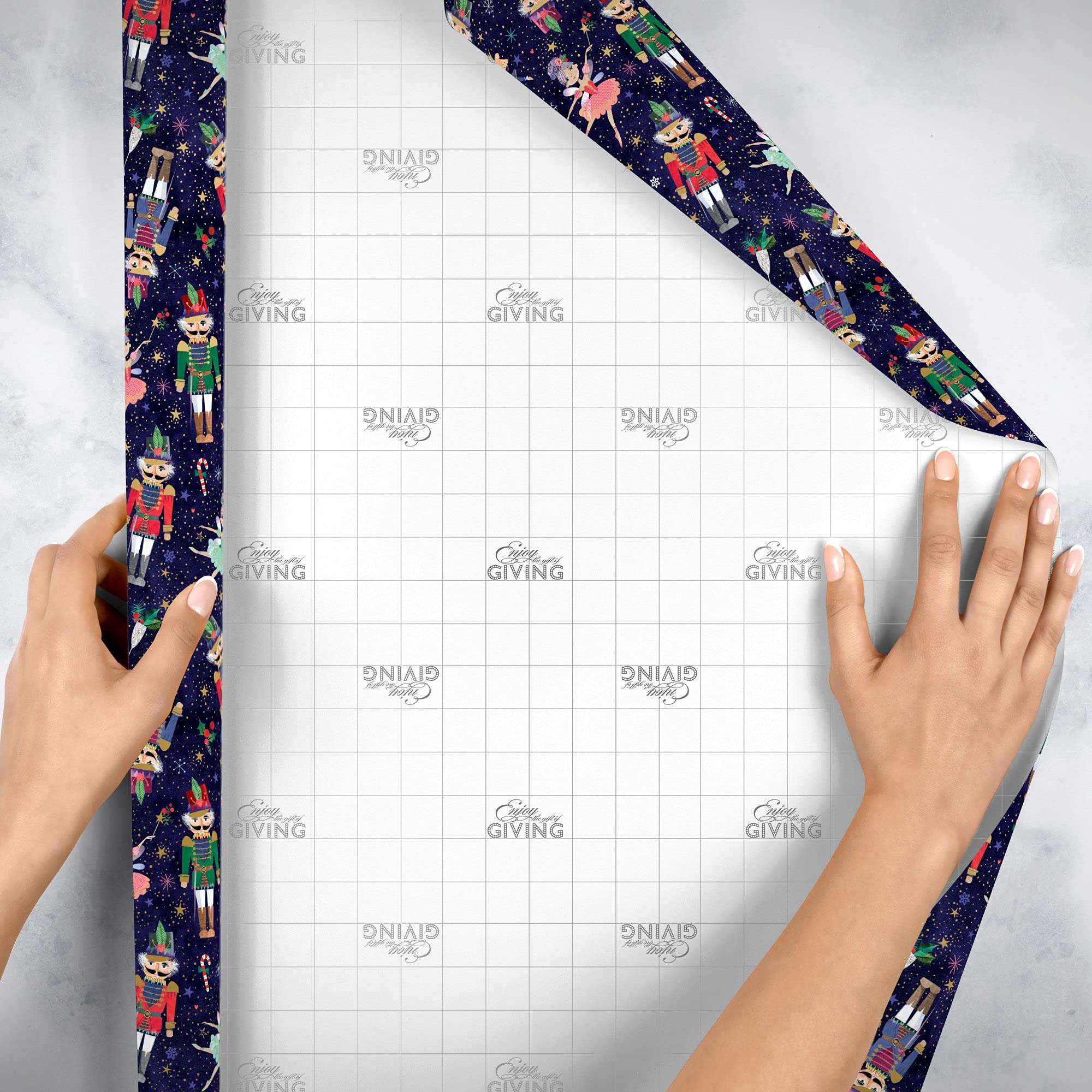 Jillson Roberts Bulk Christmas Gift Wrap - Nutcracker Ballet Design, 208 Feet x 30 Inches (1/4 Ream) - Perfect for Holiday Wrapping, Party Decorations & Festive Gift Giving