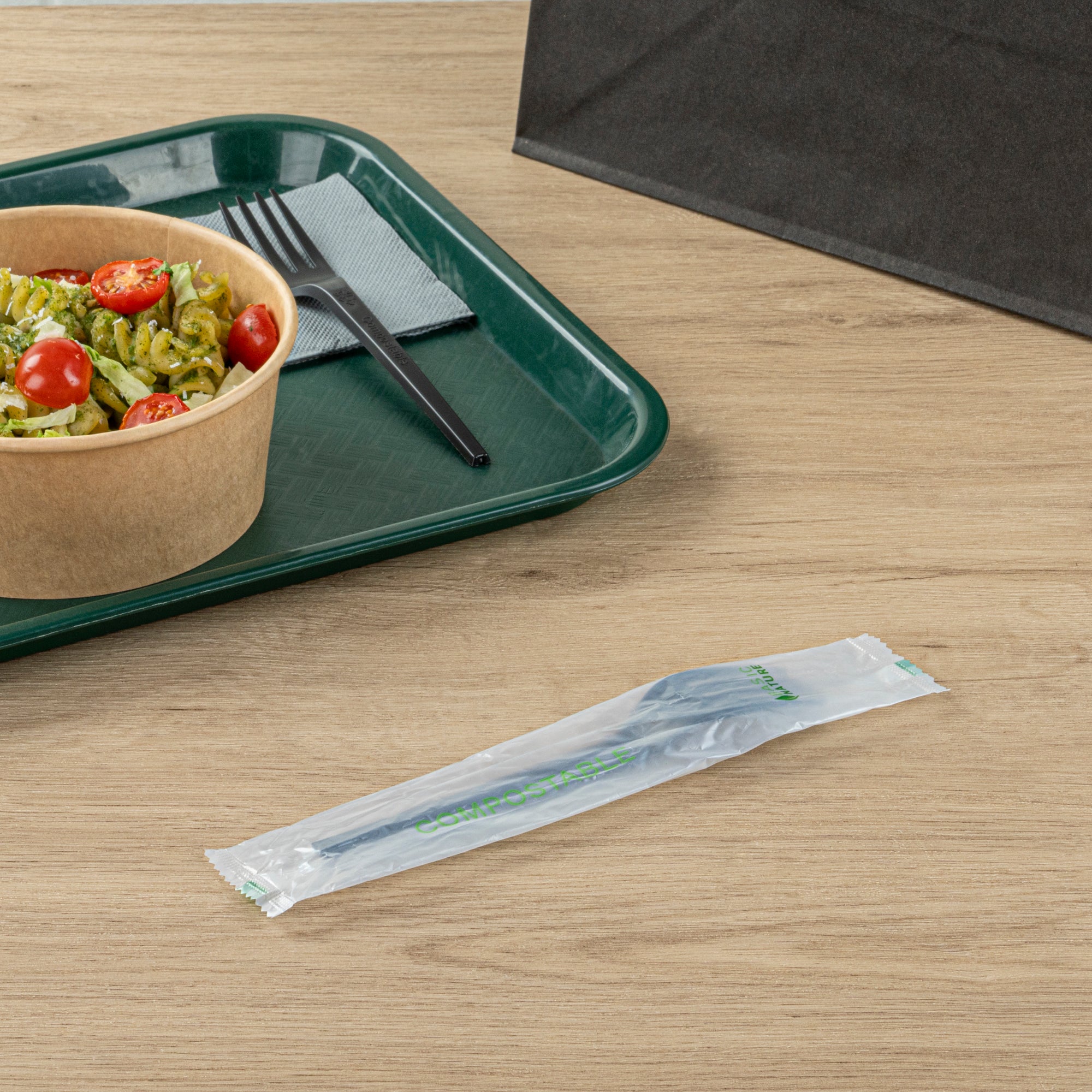 Eco-Friendly Black CPLA Plastic Forks - Compostable, Heat Resistant, 6.5 Inch, 250 Count Bulk Box - Perfect for Parties, Picnics & Catering Events