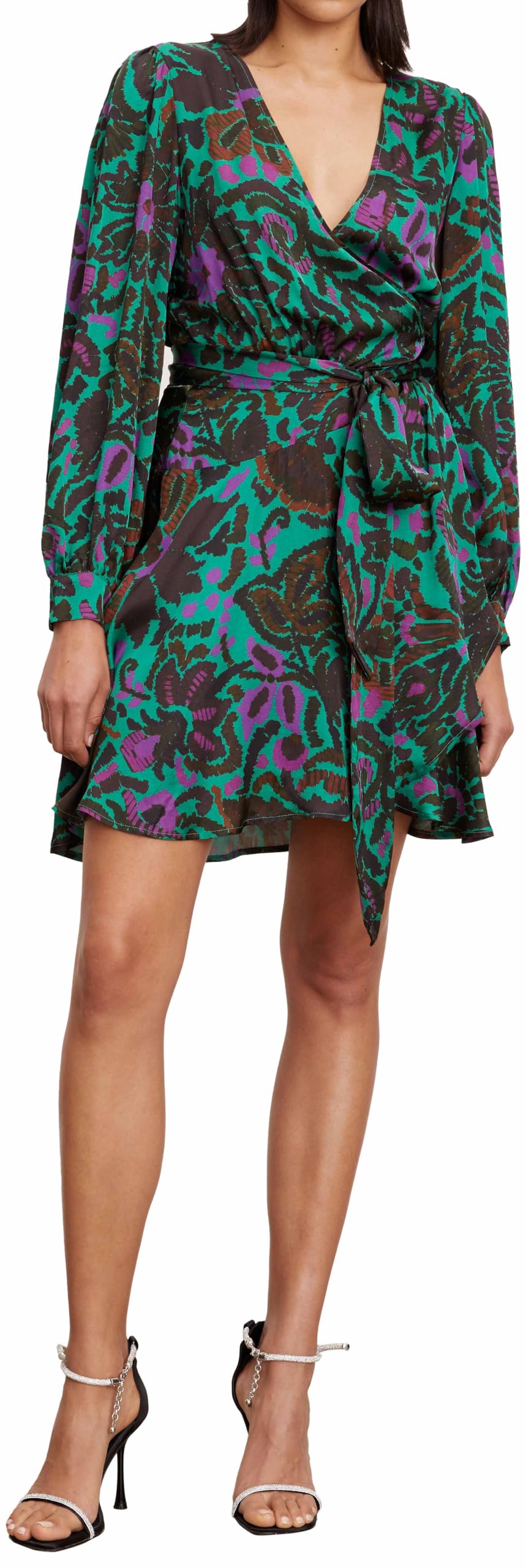 Velvet by Graham & Spencer Women's Bridget Printed Satin Dress - Elegant Floral Pattern, Comfortable Fit for Parties, Weddings & Special Occasions