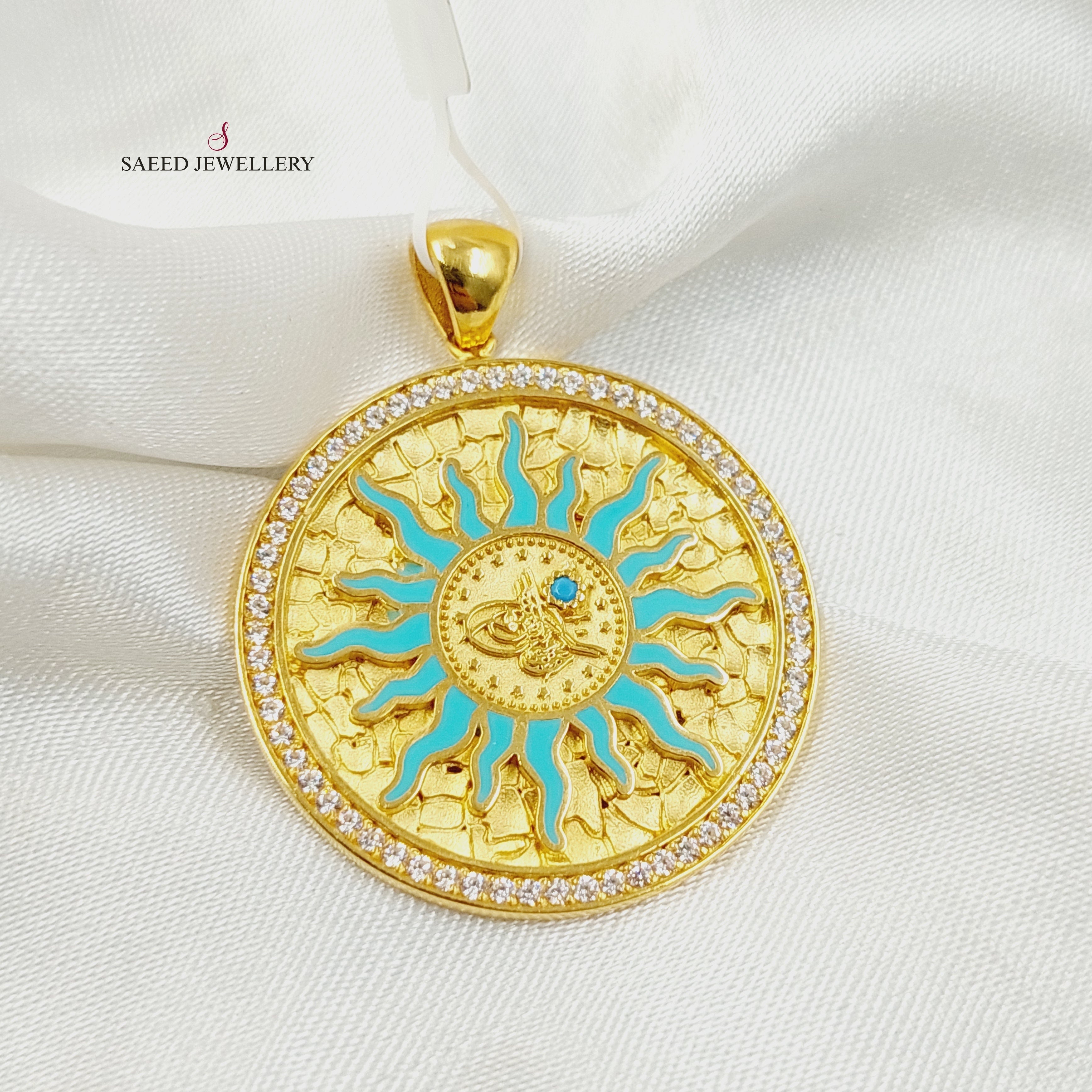 Enameled & Zircon Studded Rashadi Pendant Necklace - Elegant Handmade Jewelry for Women - Perfect for Weddings, Parties & Special Occasions