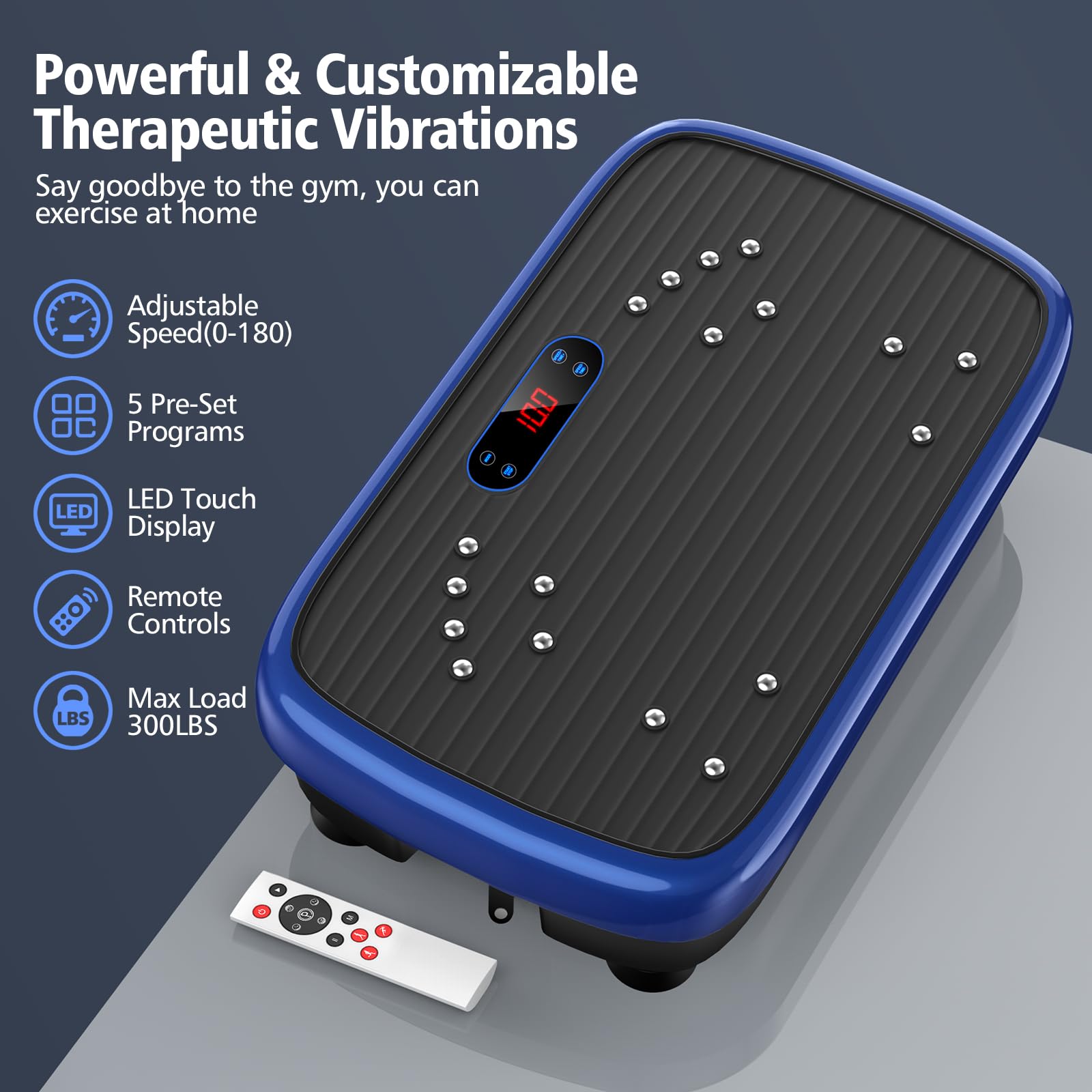 Vibration Plate Exercise Machine for Weight Loss & Body Shaping - 180 Speed Levels Whole Body Vibration Platform for Lymphatic Drainage & Wellness - Perfect for Home Gym, Physical Therapy & Fitness Training